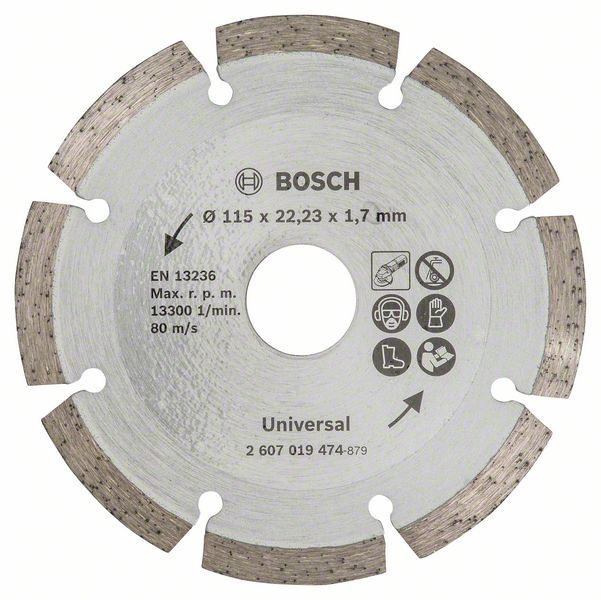 Bosch Diamanttrennscheibe für Baumaterial, Durchmesser: 115 mm - 2607019474