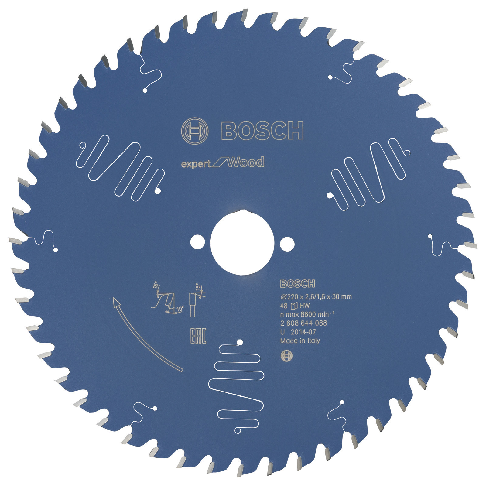 Bosch Kreissägeblatt Expert for Wood für Tischkreissägen 220 x 30 x 2,6 mm 48 - 2608644088