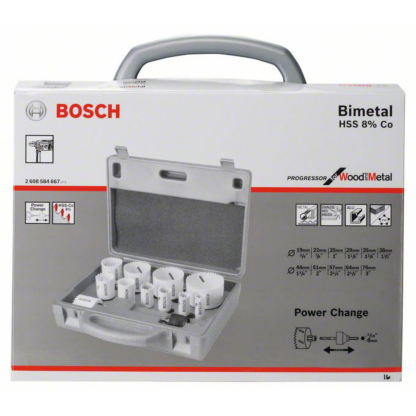 Bosch Progressor Lochsägen-Set  14tlg. 19 - 76 mm - 2608584667