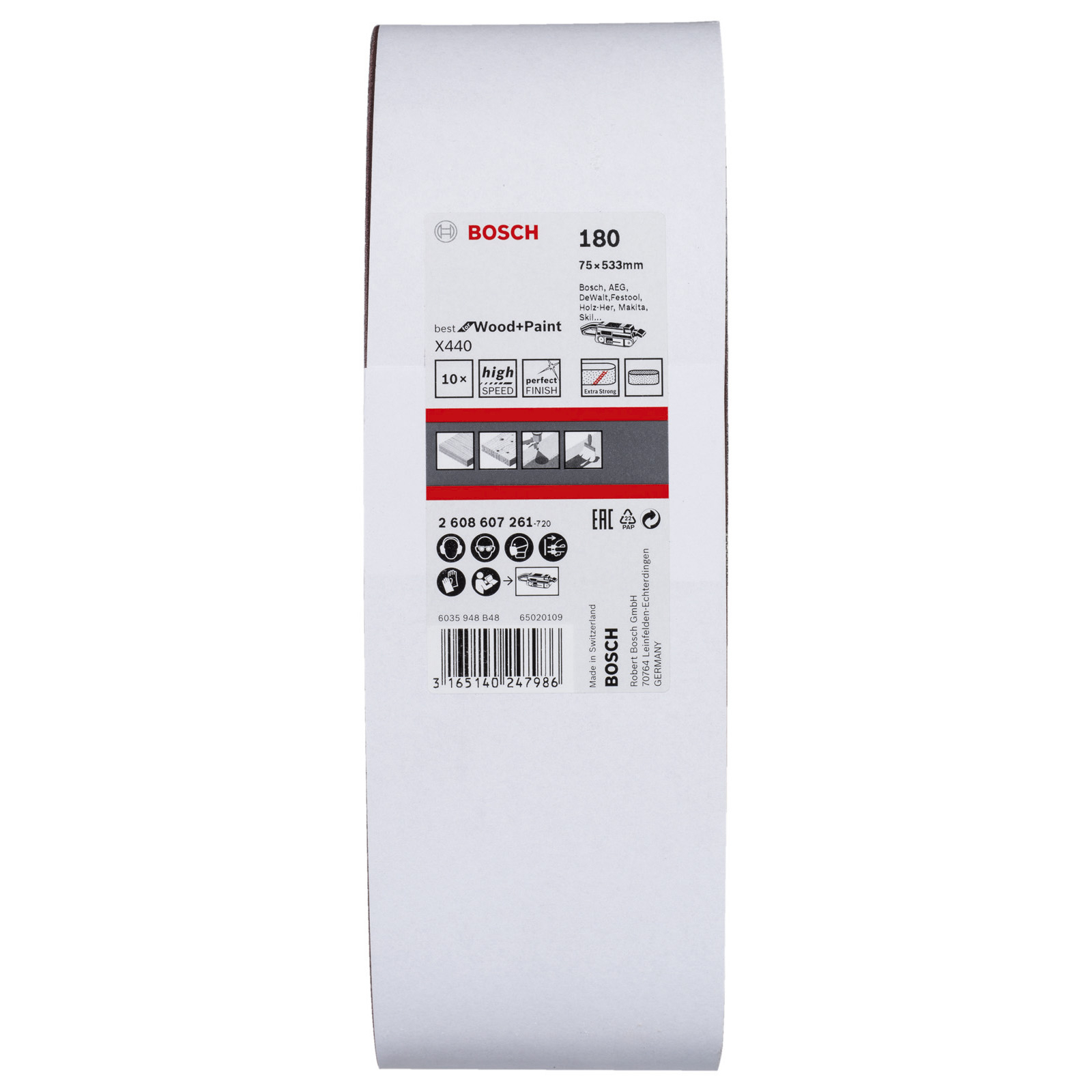 Bosch Schleifband-Set X440 Best for Wood and Paint 10tlg. 75 x 533 mm 180 - 2608607261