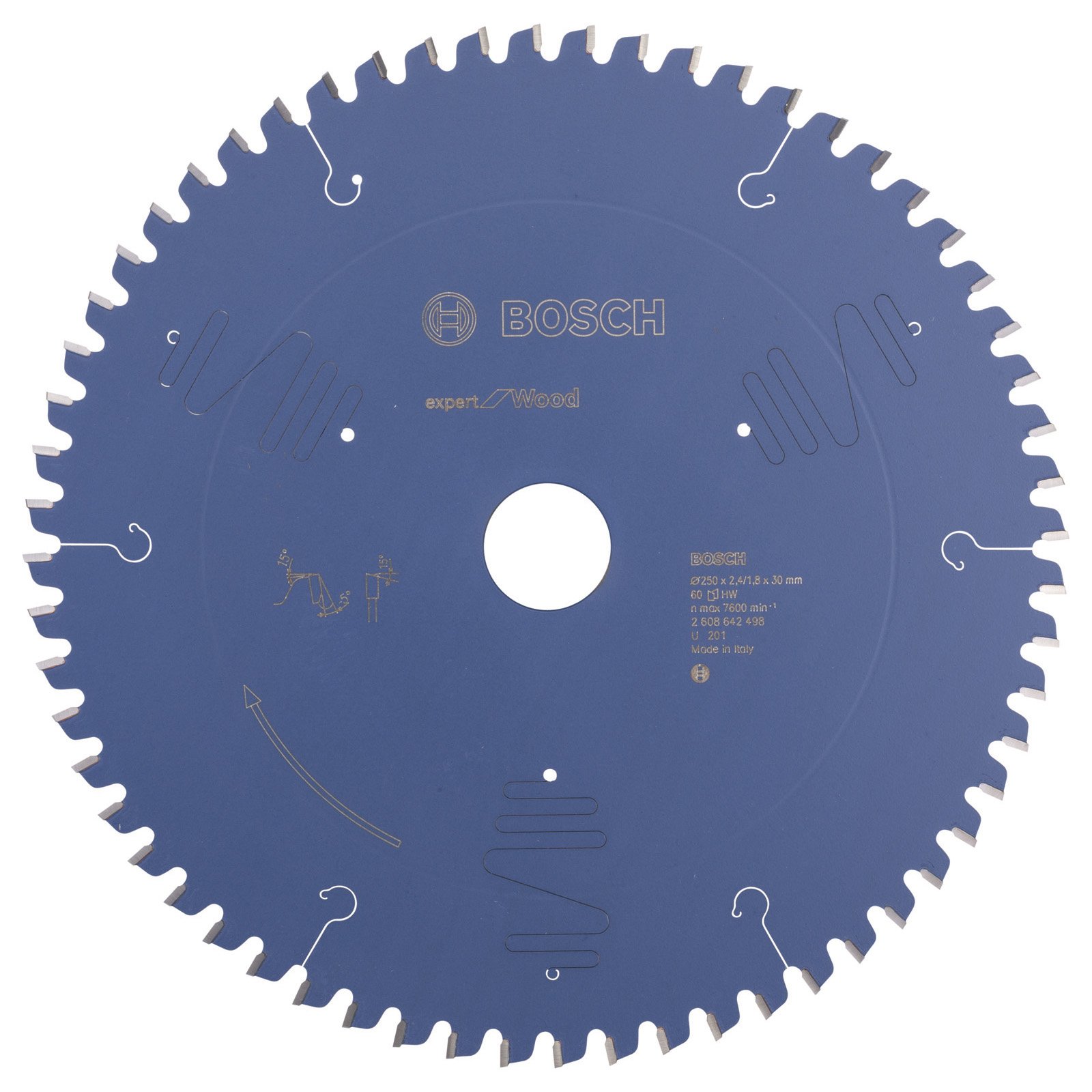 Bosch Kreissägeblatt Expert for Wood für Kapp- und Gehrungssägen 250 x 30 x 2,4 mm 60 - 2608642498