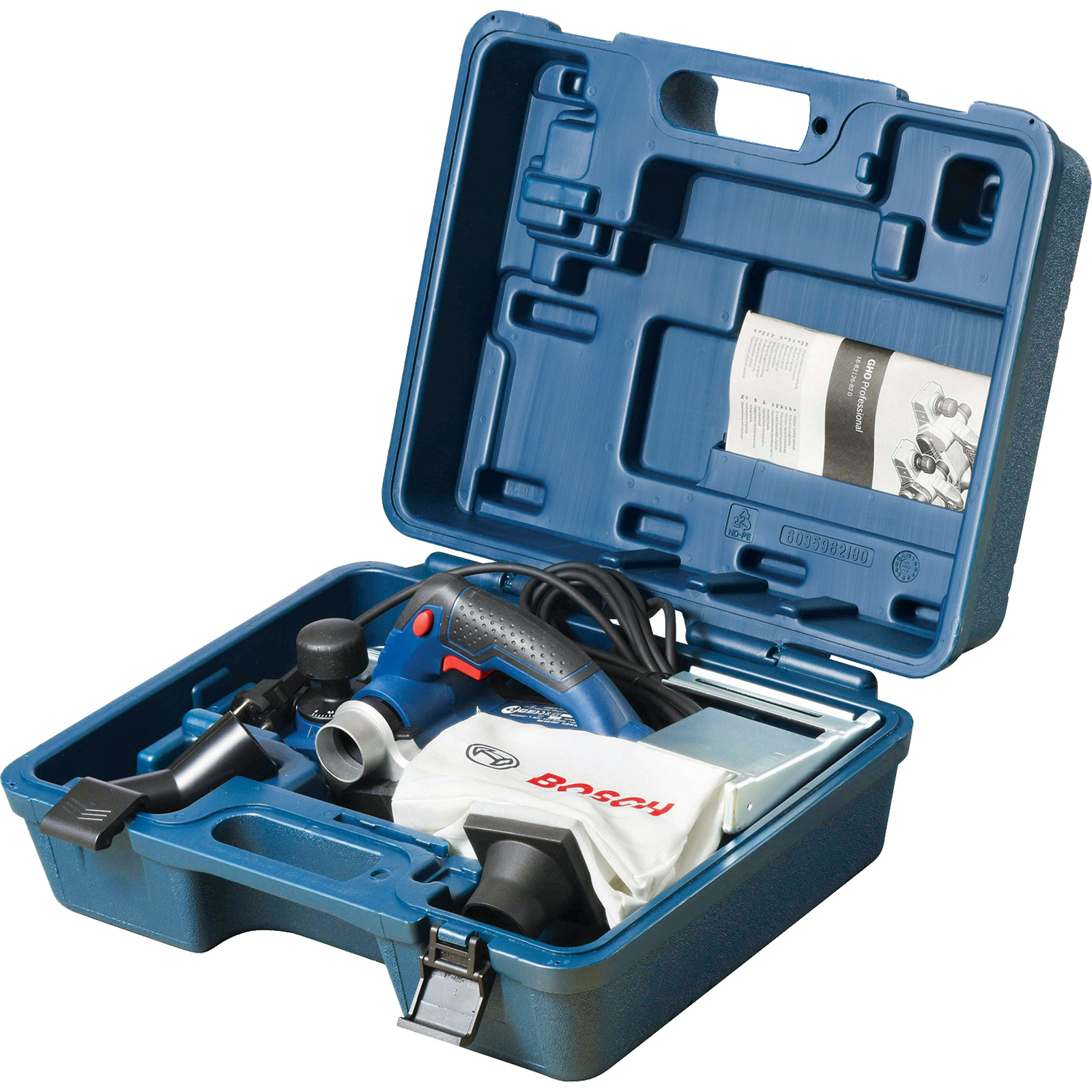 Bosch Hobel GHO 26-82 D 710 W inkl. Zubehör-Set im Koffer - 06015A4300