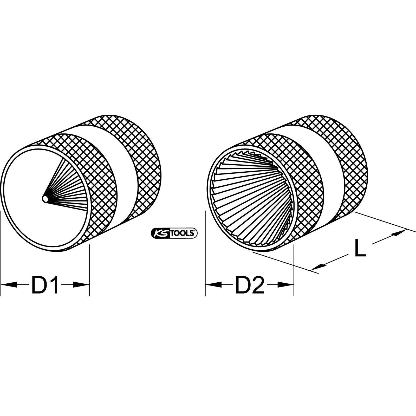 KS TOOLS Innen- und Außen-Entgrater 10 - 54 mm - 105.3000