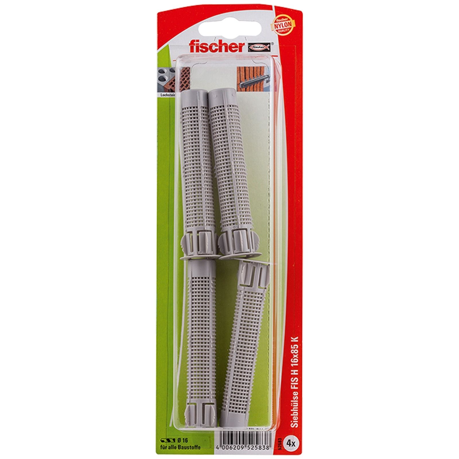 Fischer 4x Ankerhülse FIS H 16x85 K Kunststoff - 52583