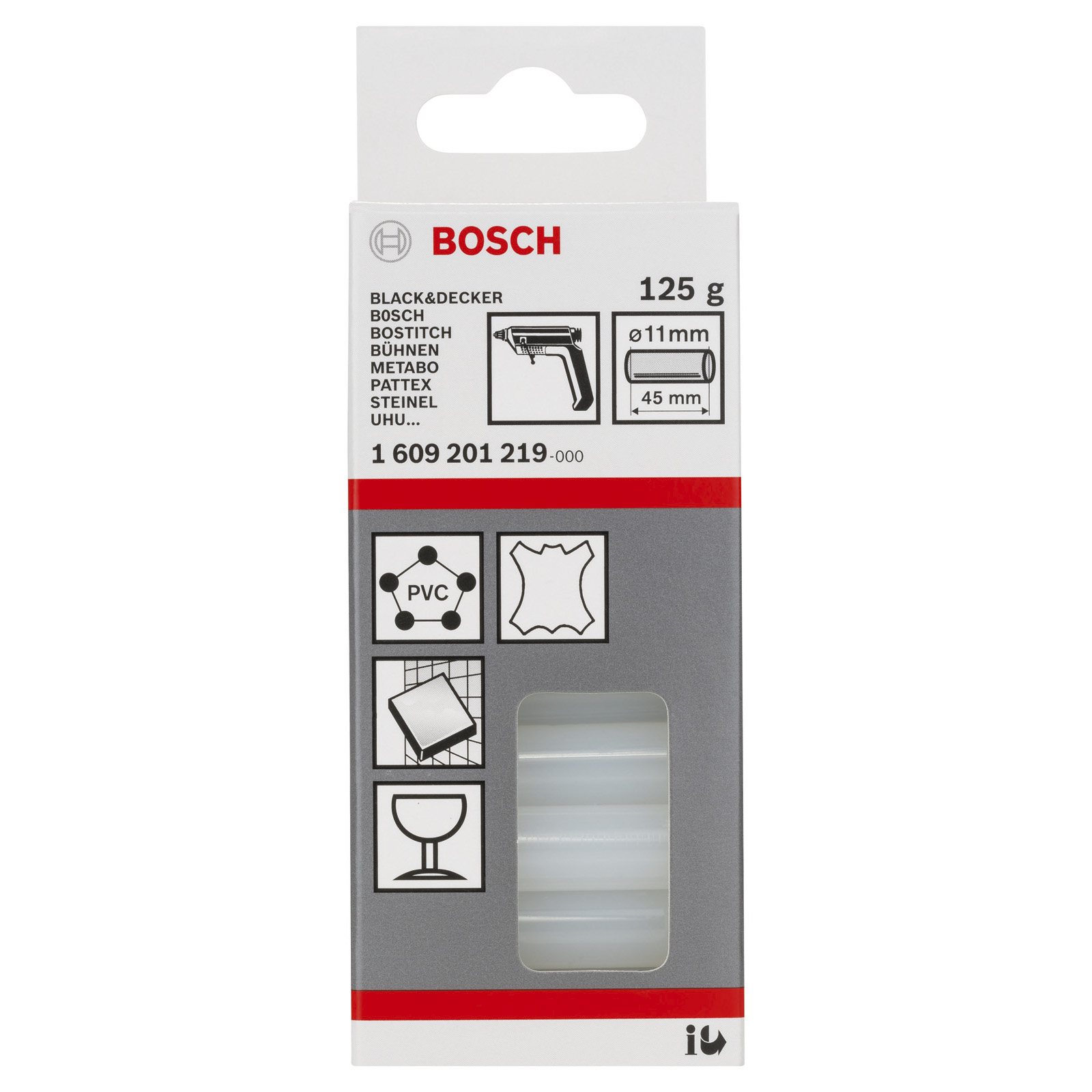 Bosch Schmelzkleber, 11 x 45 mm, 125 g, transparent -1609201219