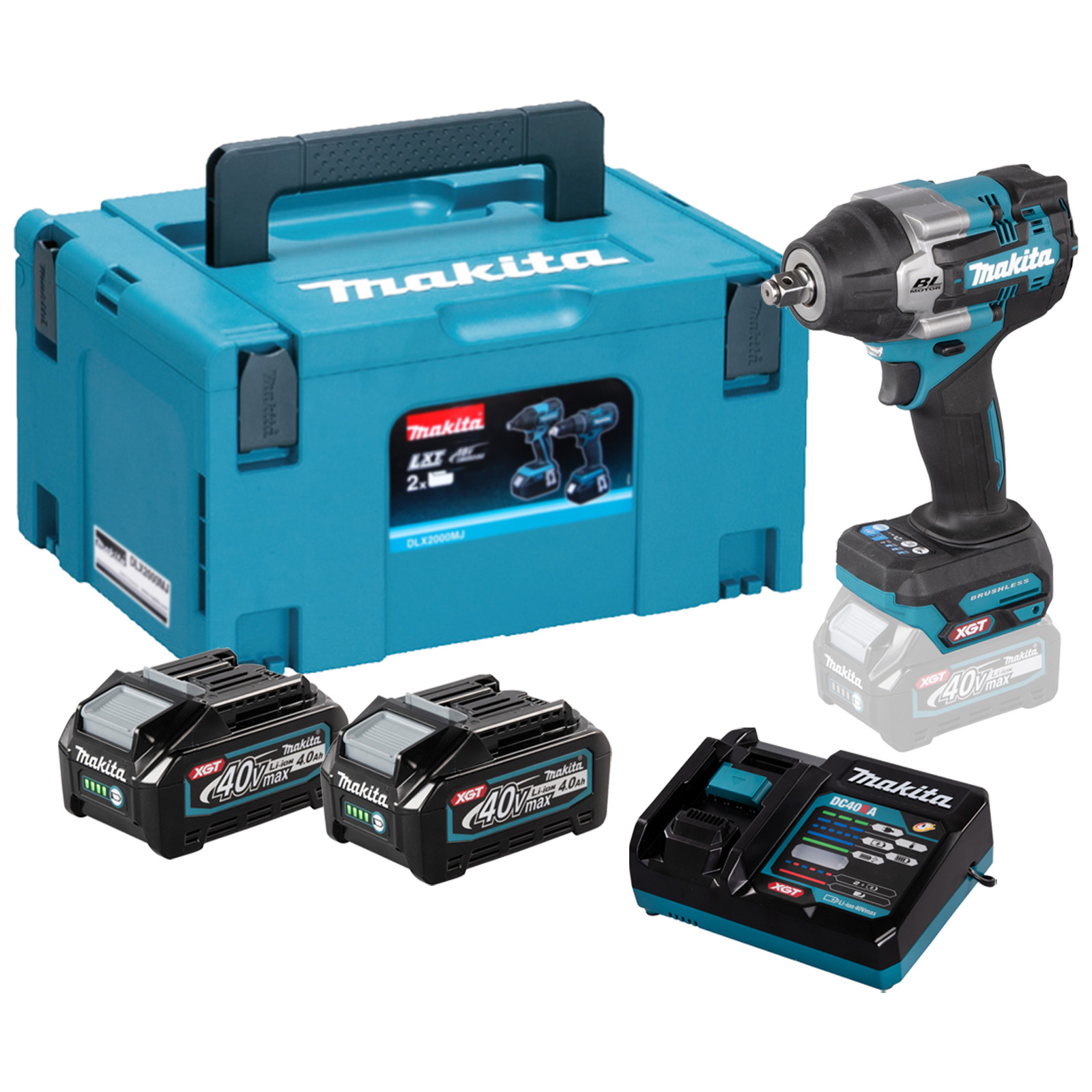 Makita TW007GM201 Akku-Schlagschrauber 40V max. / 2x 4,0 Ah Akku + Ladegerät im Makpac