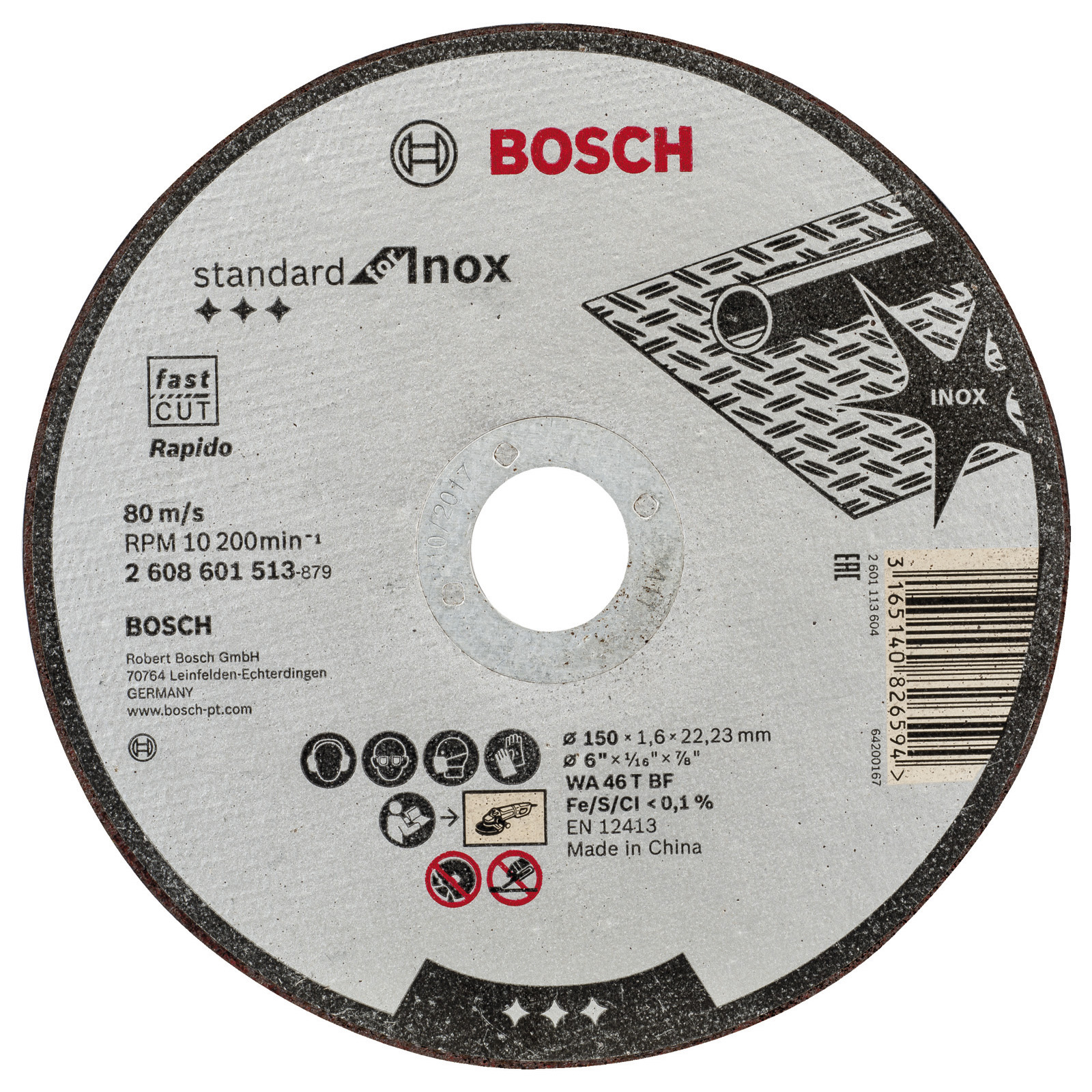 Bosch Trennscheibe gerade Standard for Inox WA 46 T BF 150 mm 1,6 mm - 2608601513