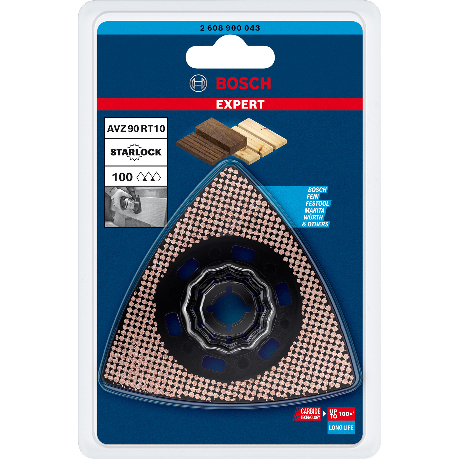 Bosch Expert Sanding Plate AVZ 90 RT10 Starlock Schleifplatte für Multifunktionswerkzeuge 100 x 90 mm - 2608900043