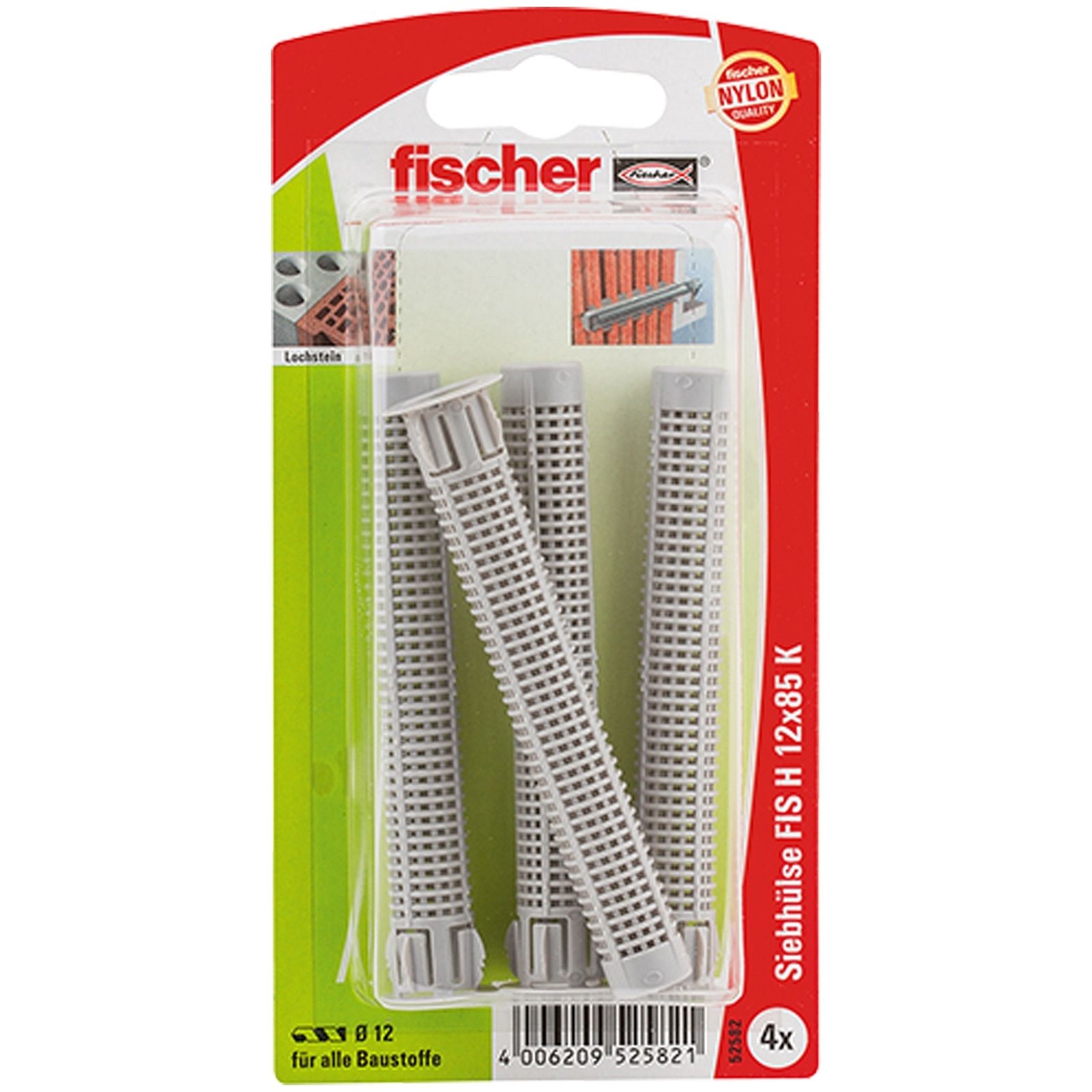 Fischer 4x Ankerhülse FIS H 12x85 K Kunststoff - 52582