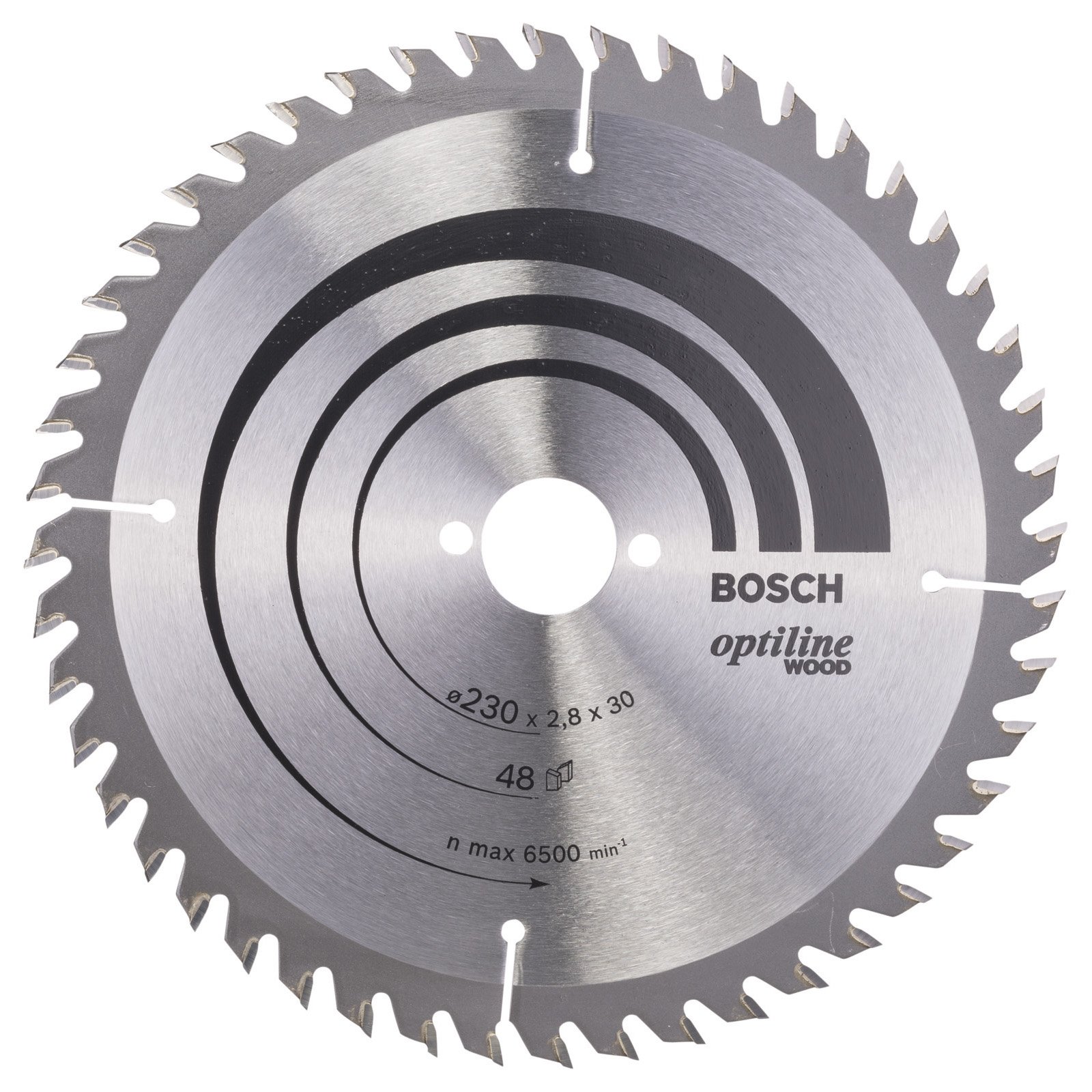 Bosch Kreissägeblatt Optiline Wood für Handkreissägen, 230 x 30 x 2,8 mm, 48 - 2608640629