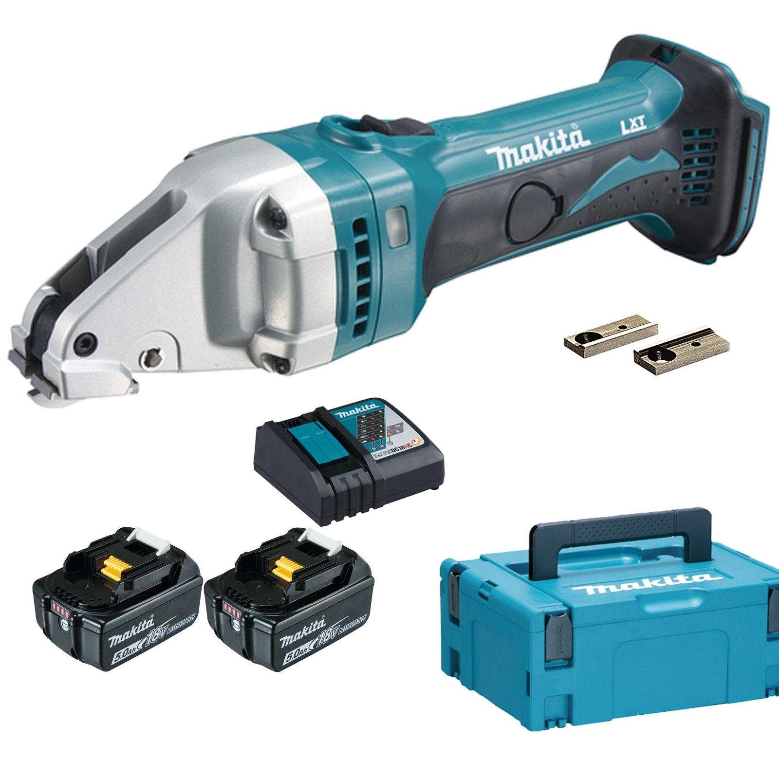 Makita DJS161RTJ Akku-Blechschere 18 V / 2x 5,0 Ah Akku + Ladegerät im Makpac