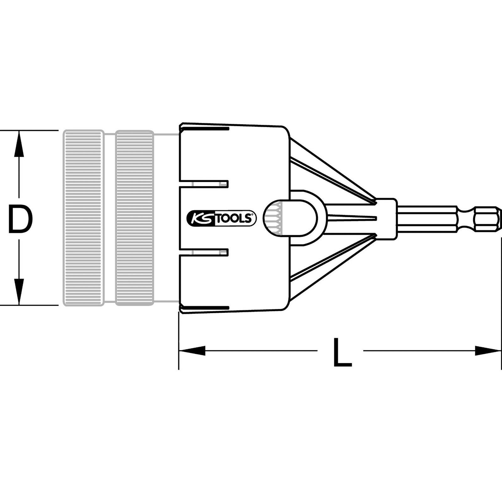 KS TOOLS Adapter für Rohr-Entgrater 50 mm - 105.3005