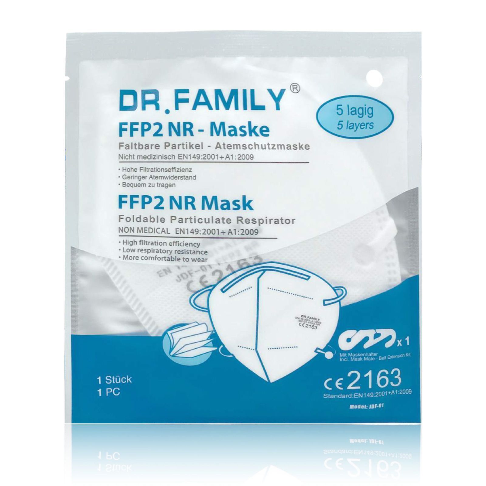 10x FFP2 Dr.Family Atemschutzmaske 5-lagig - 50095-10