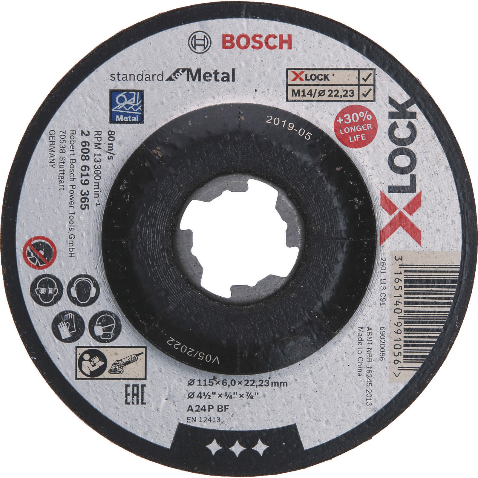 Bosch X-LOCK Schruppscheibe Standard for Metal gekröpft 115 x 6 mm - 2608619365