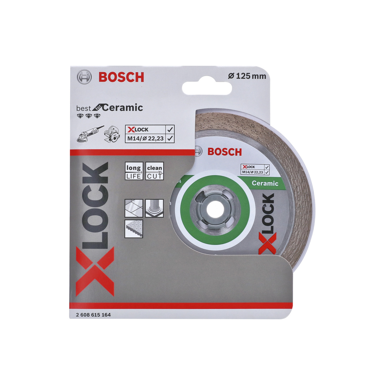 Bosch X-LOCK Diamanttrennscheibe Best for Ceramic 125 x 22,23 x 1,8 x 10 mm - 2608615164