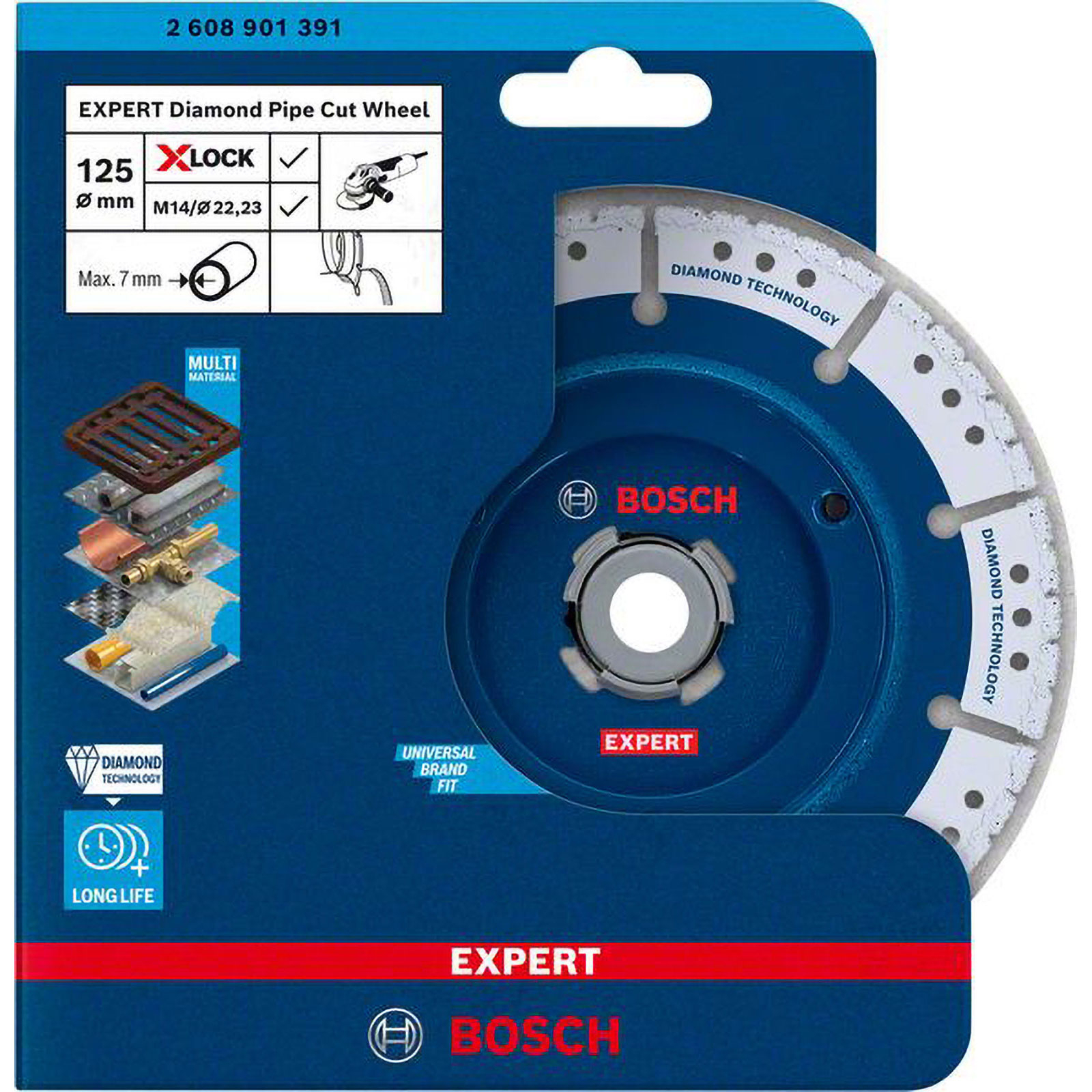 Bosch EXPERT Diamond Pipe Cut Wheel X-LOCK - 2608901391