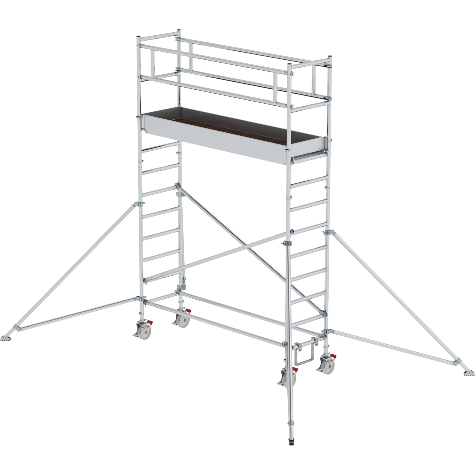 Günzburger Steigtechnik Rollgerüst 0,75 x 2,45 m mit Ausleger Plattformhöhe 3 m - 155348