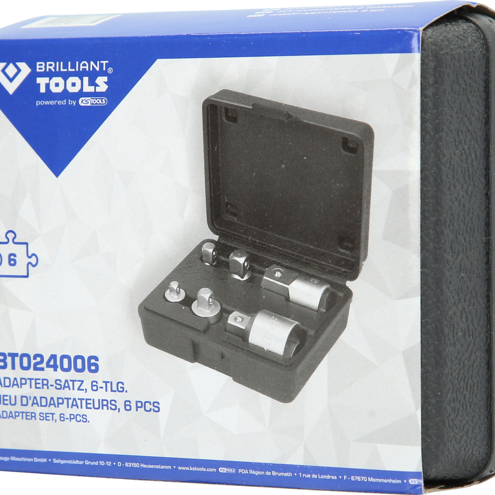 BRILLIANT TOOLS Adapter-Satz 6tlg. 1/4" + 3/8" + 1/2" + 3/4" - BT024006