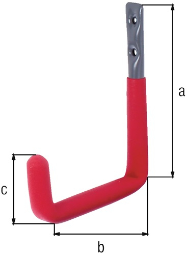 GAH Alberts Wandhaken U-Form Rotgummi 115 mm Stahl roh verzinkt 18 mm - 802165