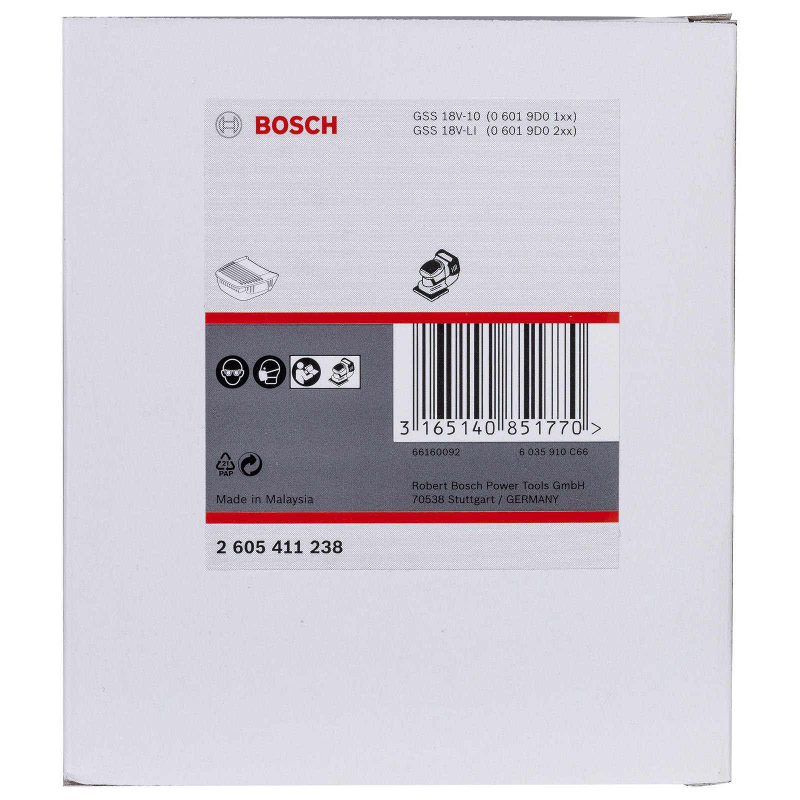 Bosch Staubbox mit Filter schwarze Ausführung - 2605411238