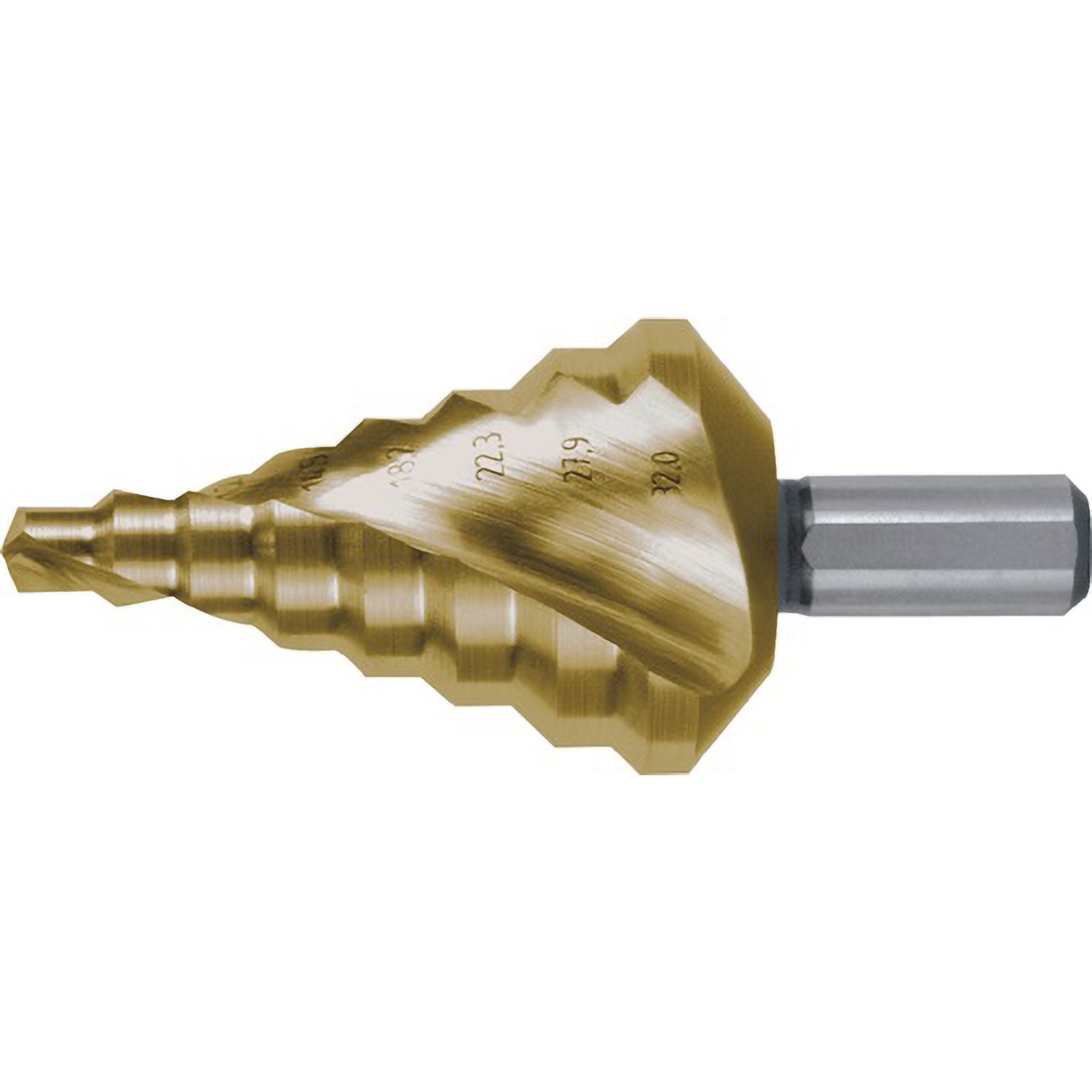 RUKO Stufenbohrer HSS-TiN spiralgenutet mit Kreuzanschliff Ø 6 - 32 mm - 101057T