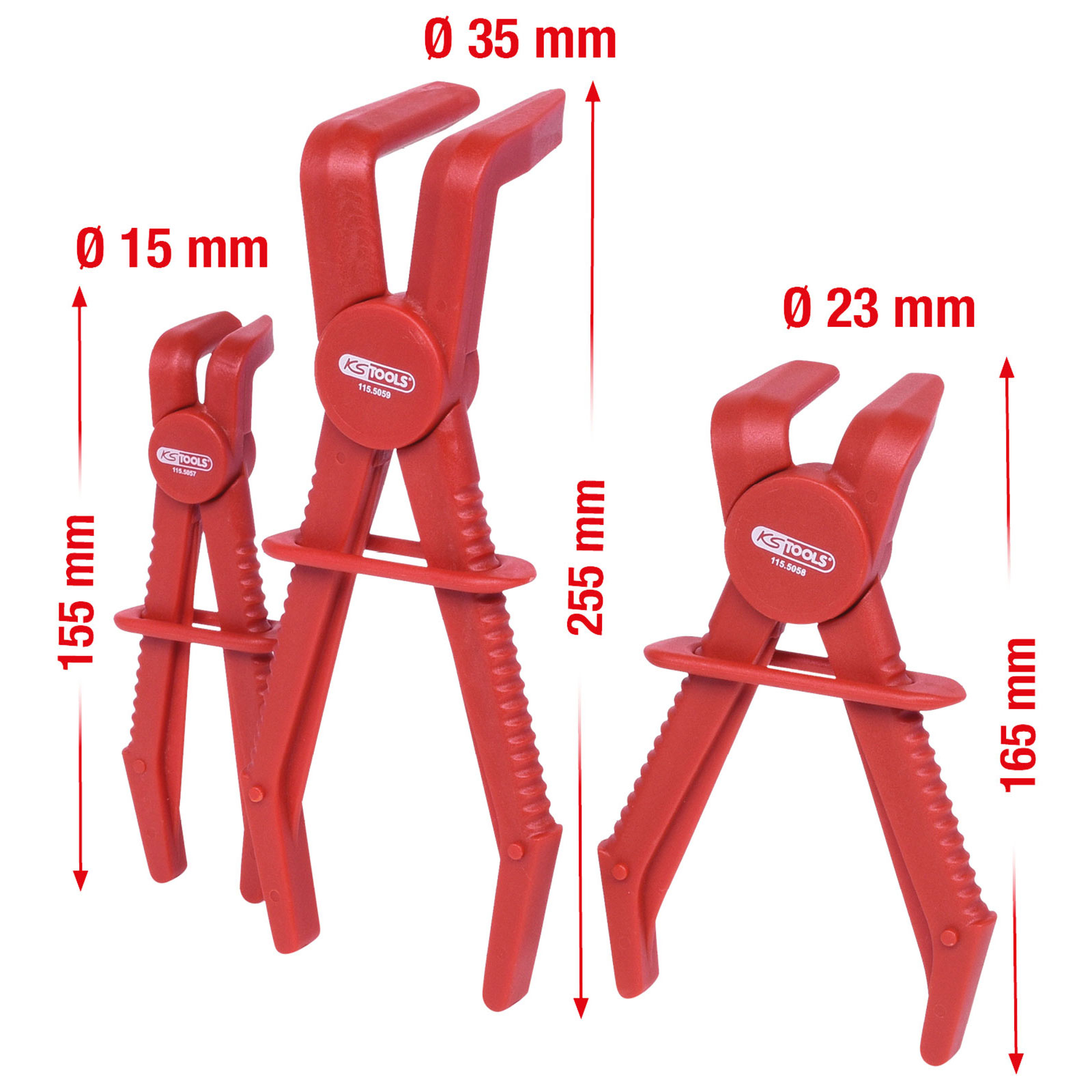 KS TOOLS Schlauch-Abklemm-Zangen-Satz 90° 3tlg. - 115.5055