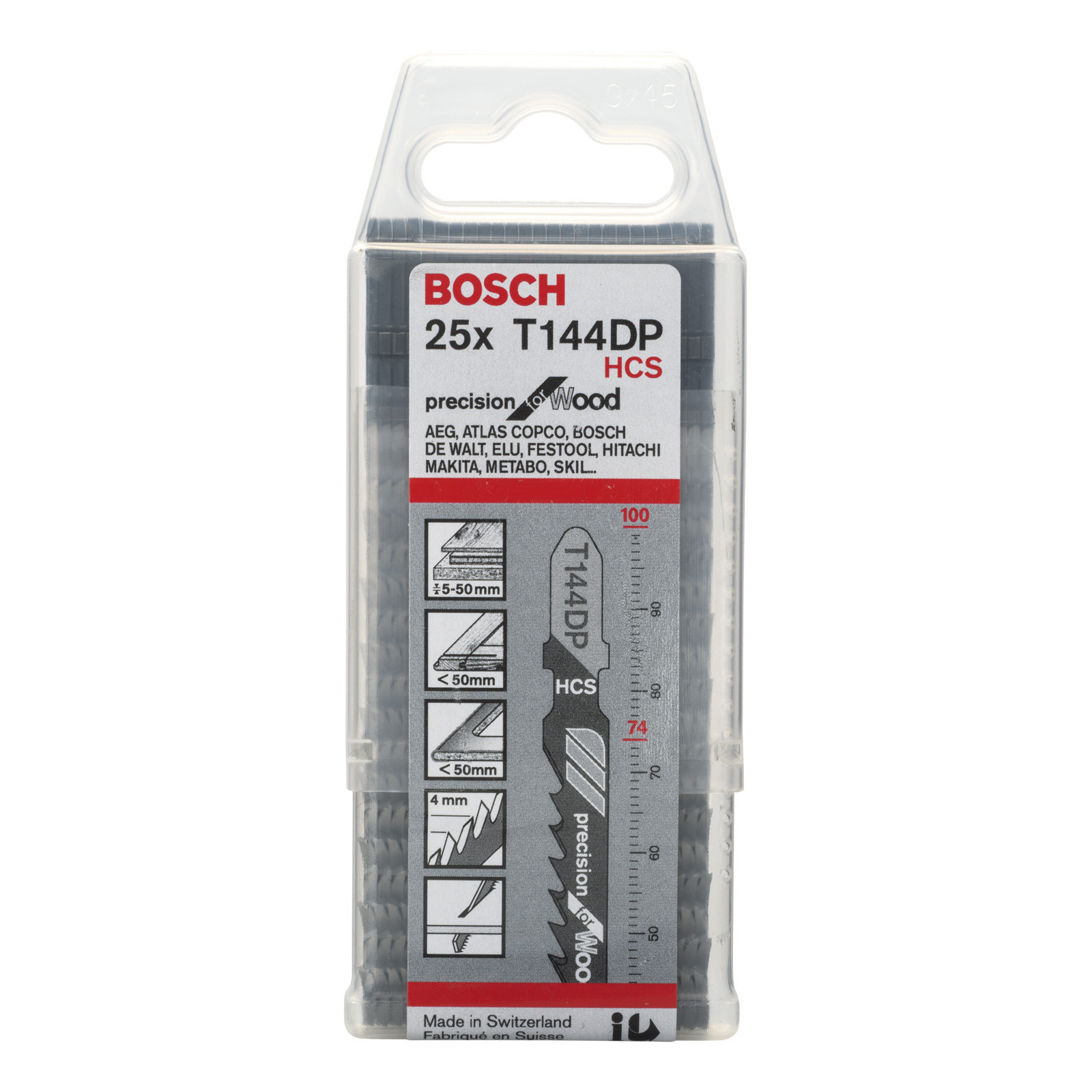 Bosch 25x Stichsägeblatt T 144 DP Precision for Wood - 2608633A39