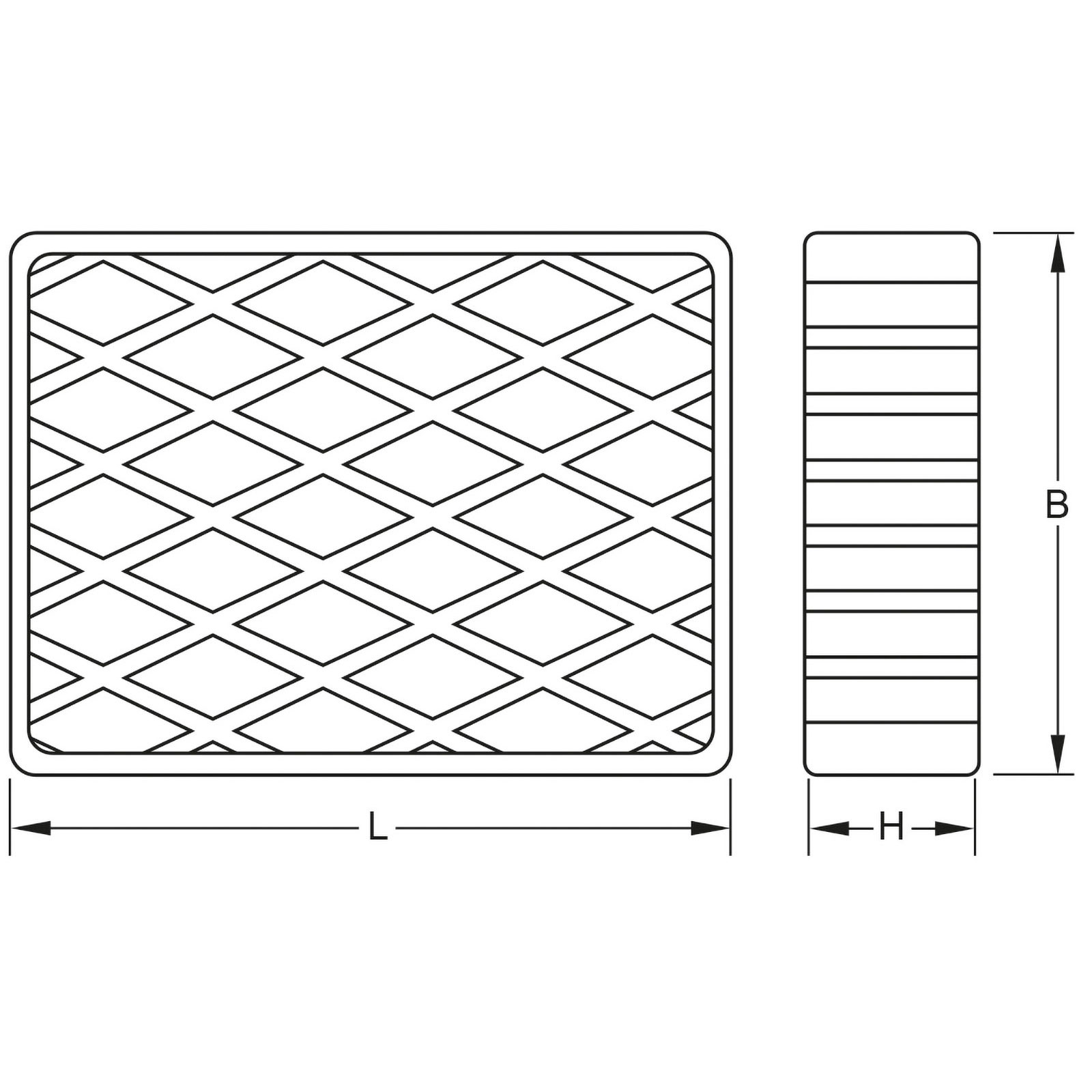 KS TOOLS Gummiauflage 03 für Hebebühnen 160 x 120 x 40 mm  - 160.0478