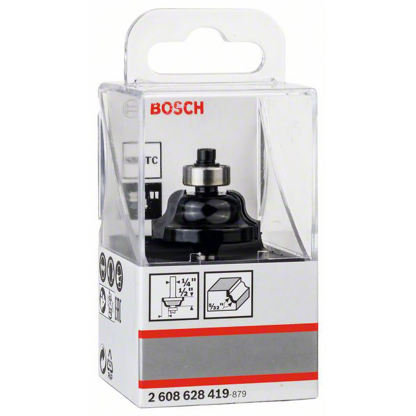 Bosch Kantenfräser B 1/4" R1 4 mm Ø 28,6 mm B 8 mm L 12,4 mm G 54 mm - 2608628419