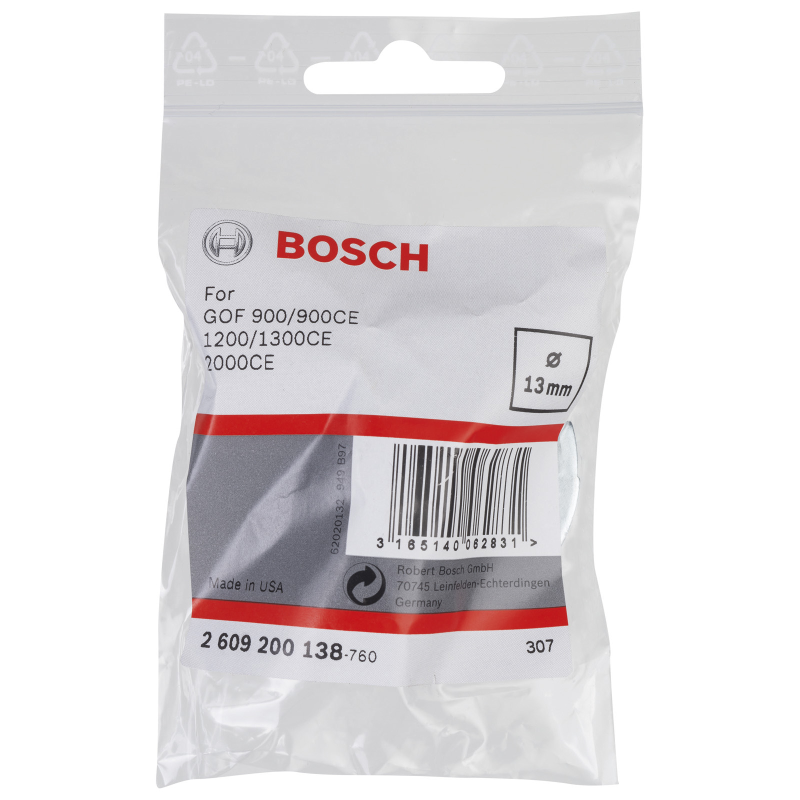 Bosch Kopierhülse für Bosch-Oberfräsen mit Schnellverschluss 13 mm - 2609200138