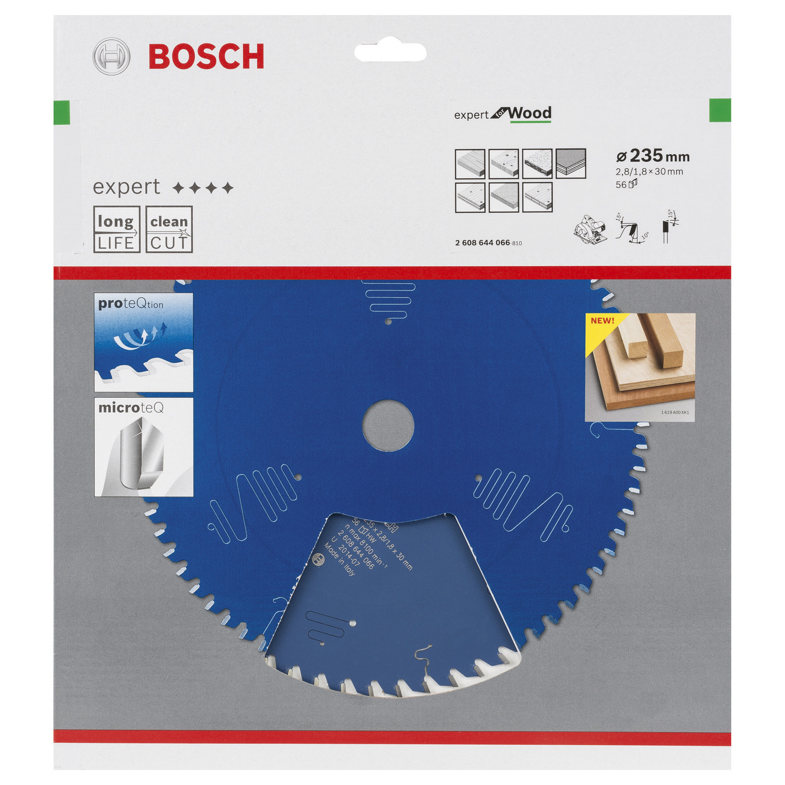 Bosch Kreissägeblatt Expert for Wood für Handkreissägen 235 x 30 x 2,8 mm 56 - 2608644066