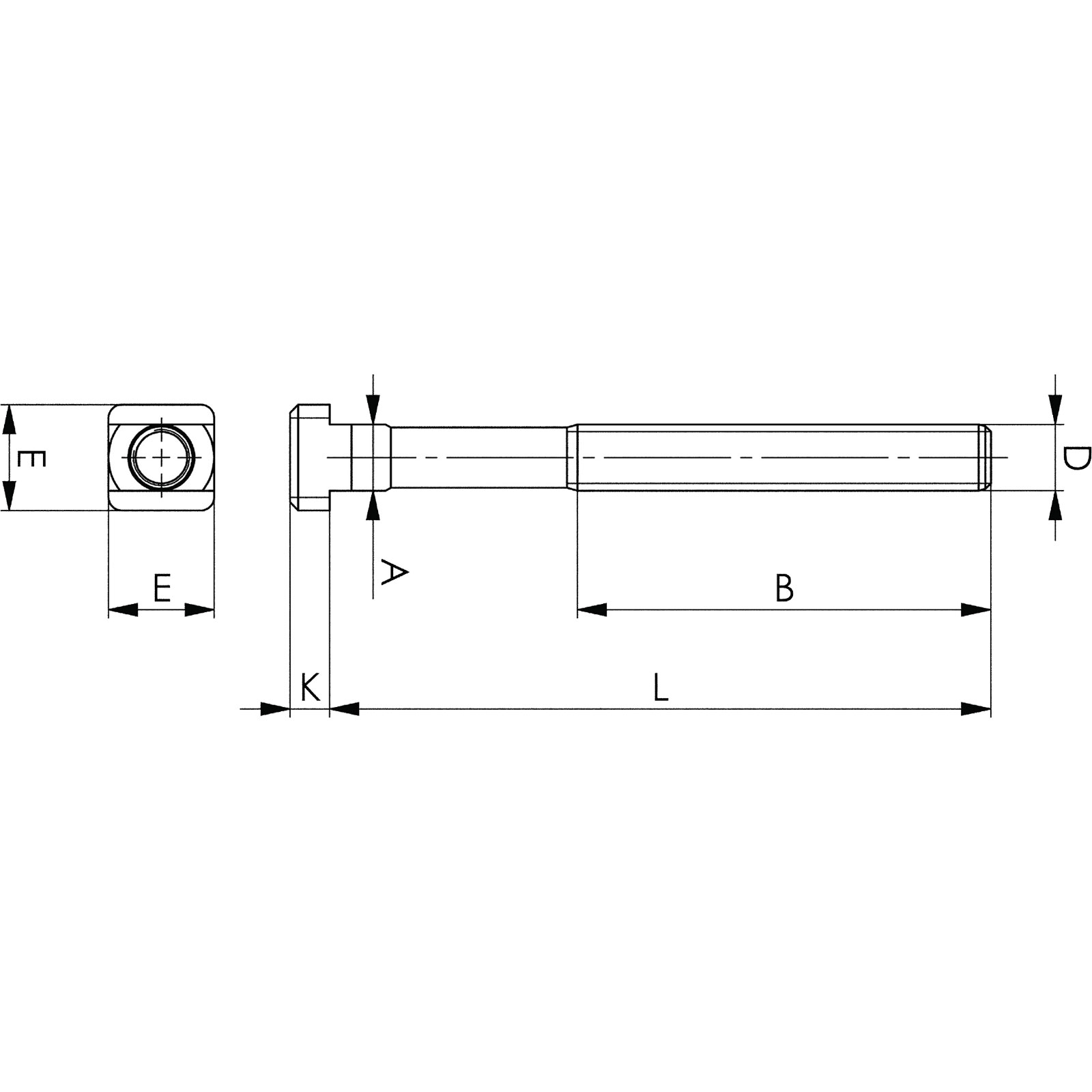 AMF T-Nutenschraube DIN 787 T-Nut 14 mm M12 Länge 80 mm mit Mutter und Scheibe - 80903