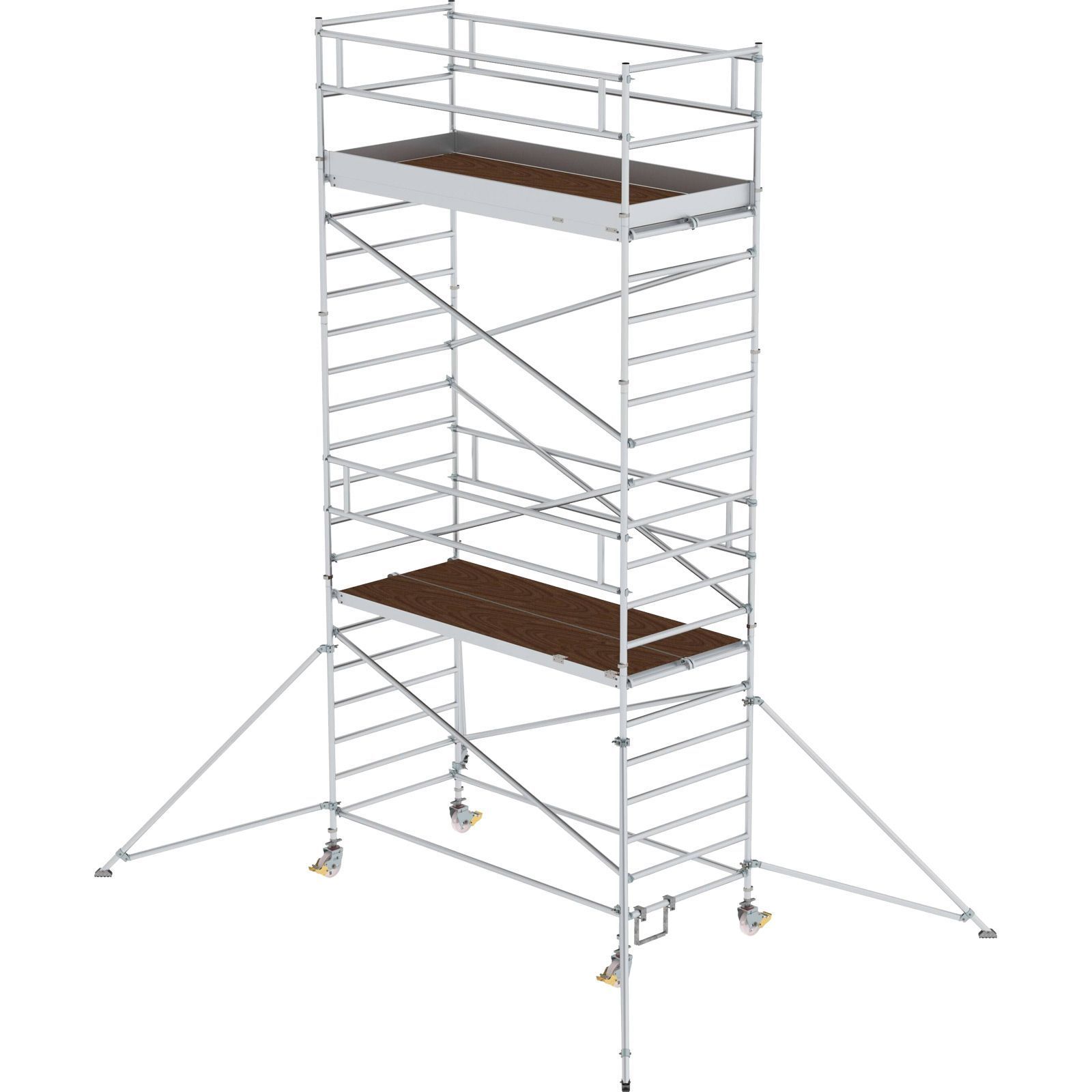 Günzburger Steigtechnik Rollgerüst 1,35 x 3 m mit Ausleger & Doppel-Plattform Plattformhöhe 5,35 m - 169535