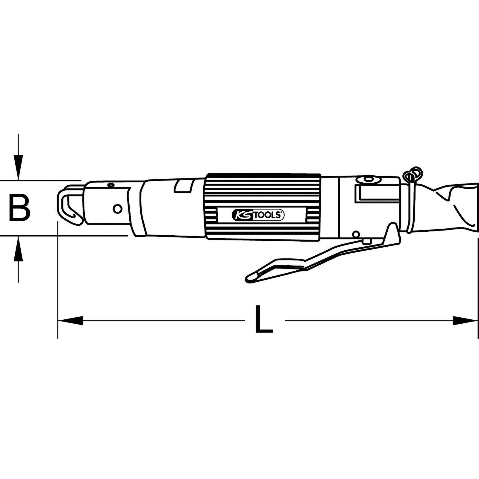 KS TOOLS SlimPOWER Mini-Druckluft-Karosserie-Stichsäge 170 mm - 515.5545