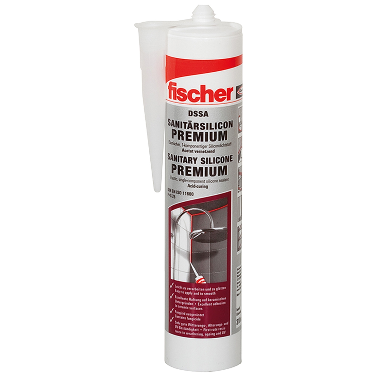 Fischer 1x Sanitärsilicon DSSA 310 ml dunkelgrau - 53105