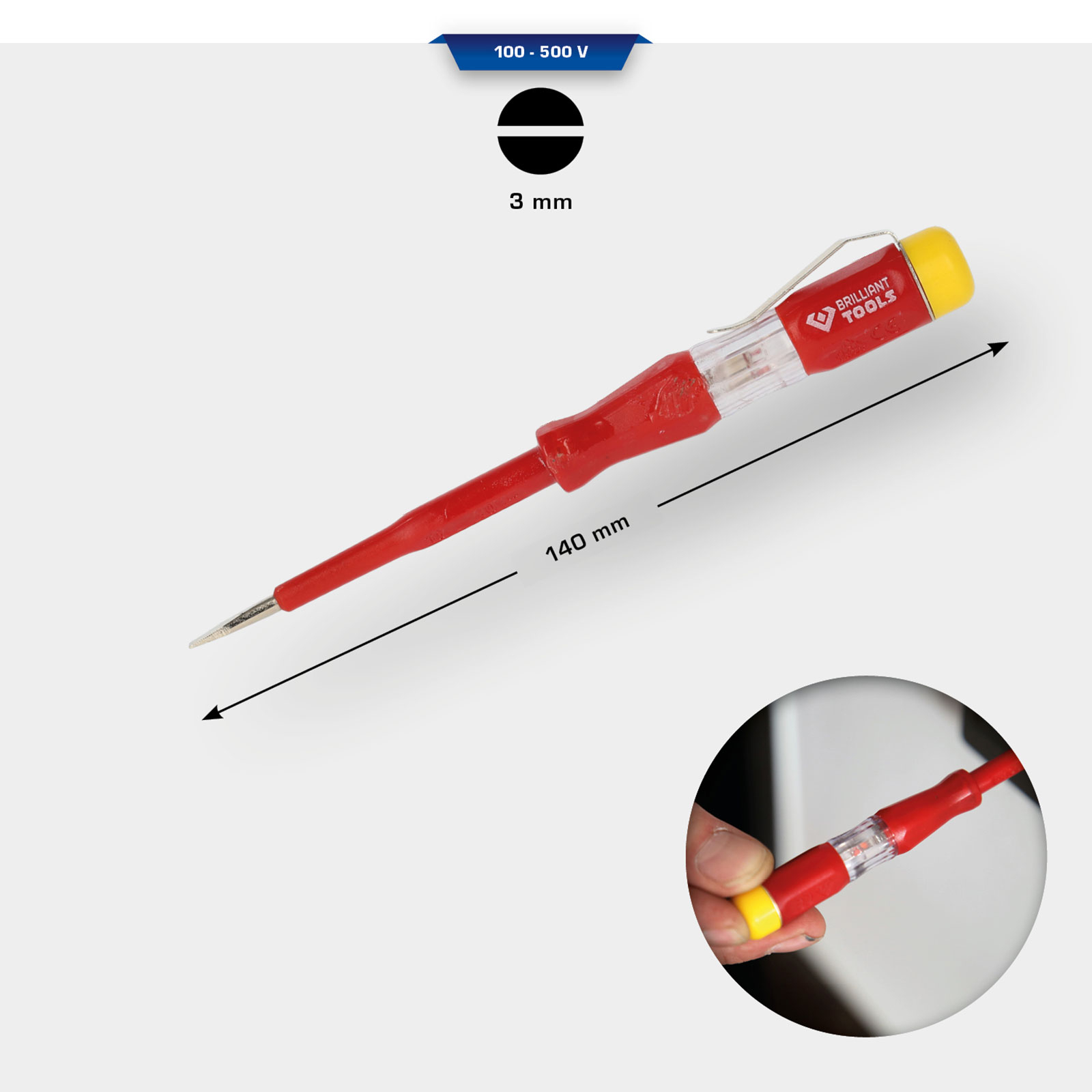 BRILLIANT TOOLS Spannungsprüfer 100 - 500 V - BT120900