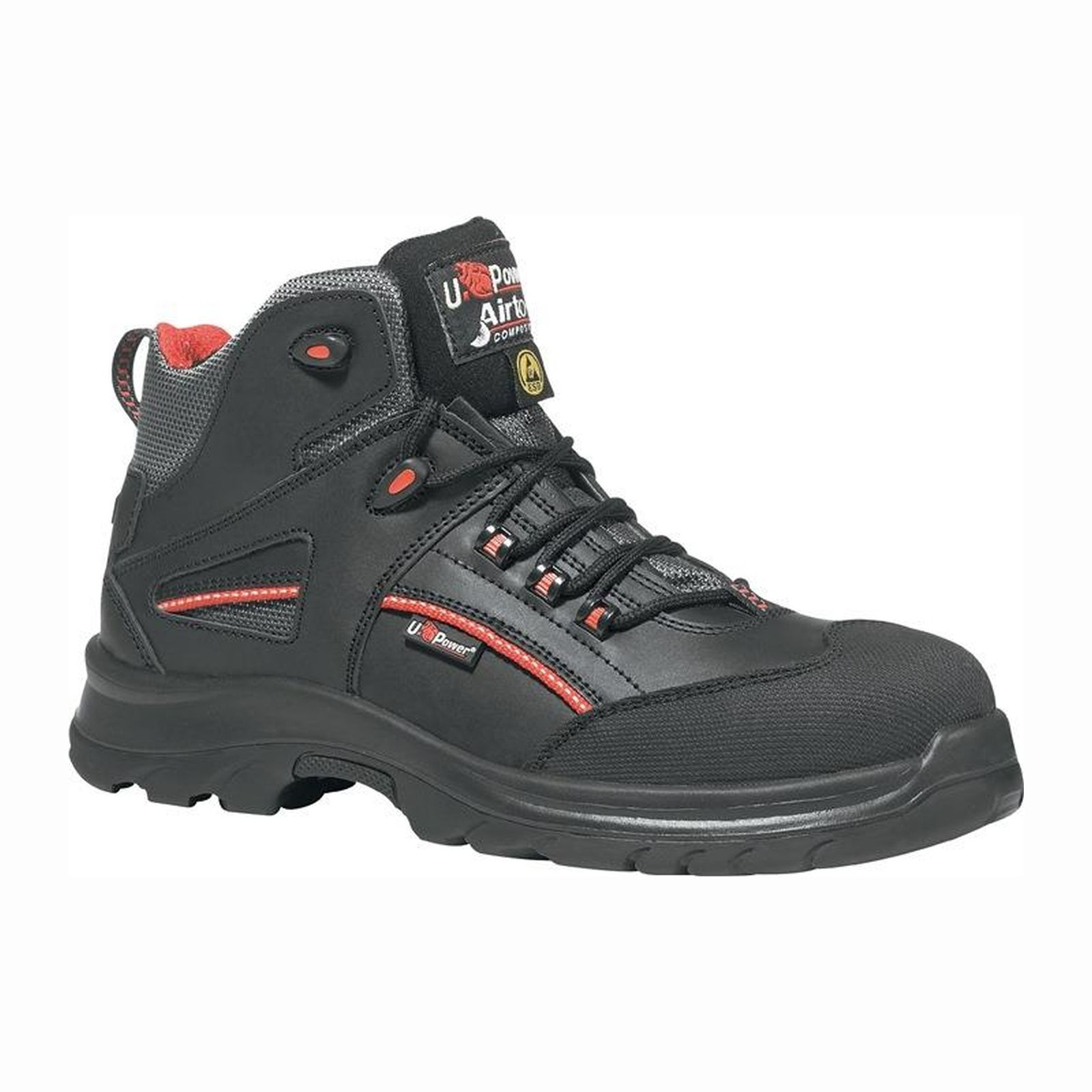 UPower Sicherheitsstiefel Teak Größe 44 schwarz / rot - RR10304-44