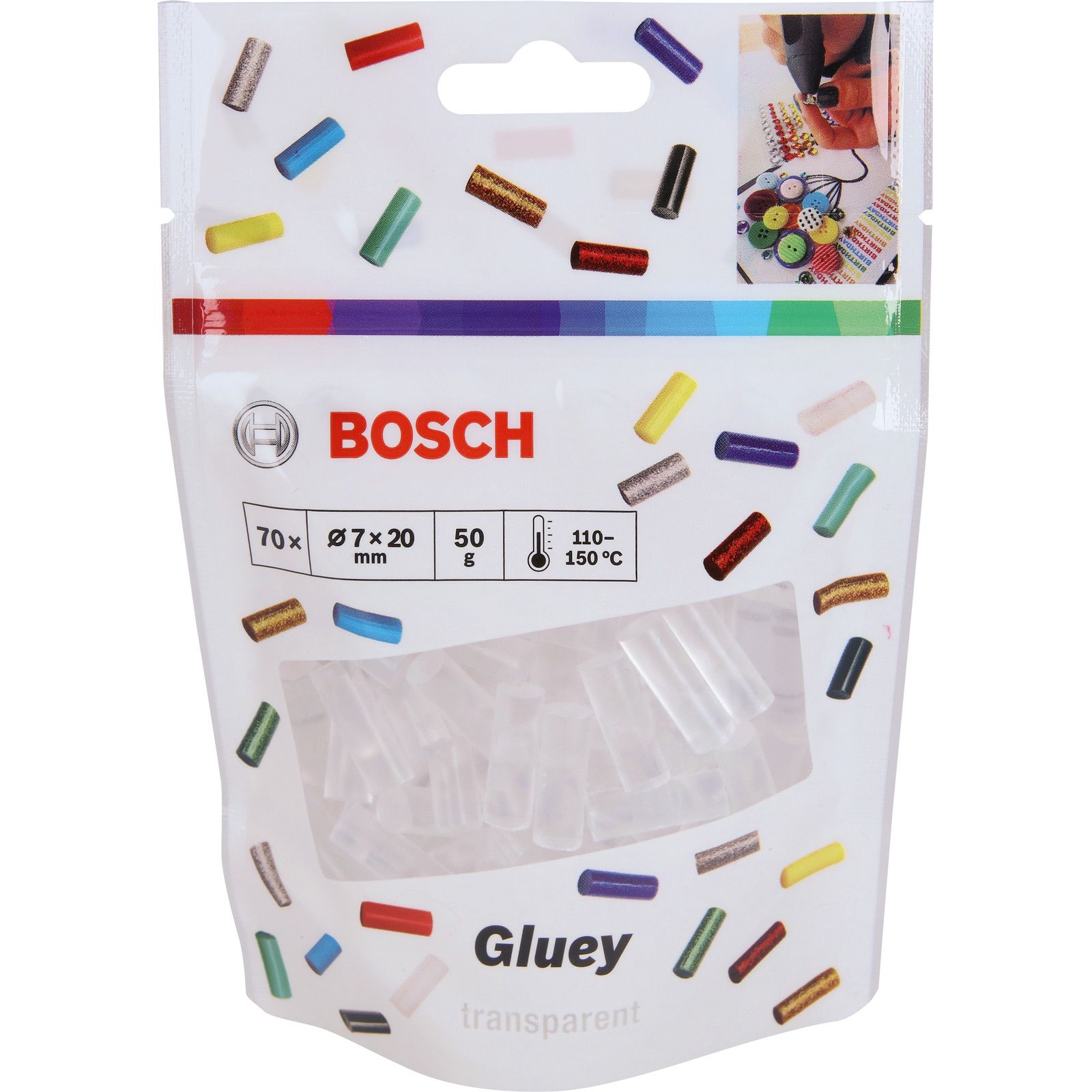 Bosch 70x Klebesticks Gluey transparent - 2608002004