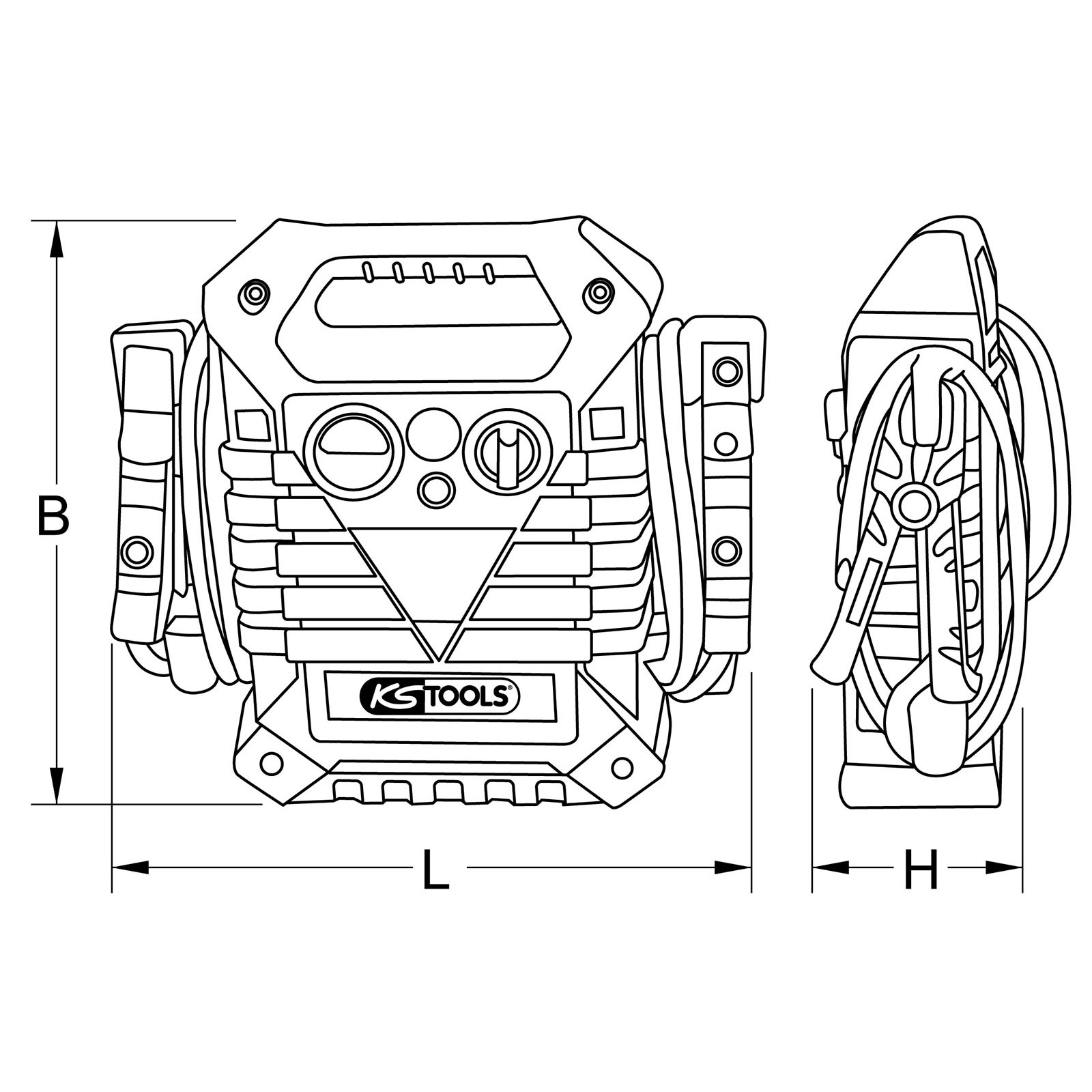 KS TOOLS 12 V Kondensator-Booster - mobiles Starthilfegerät 720 A - 550.1830