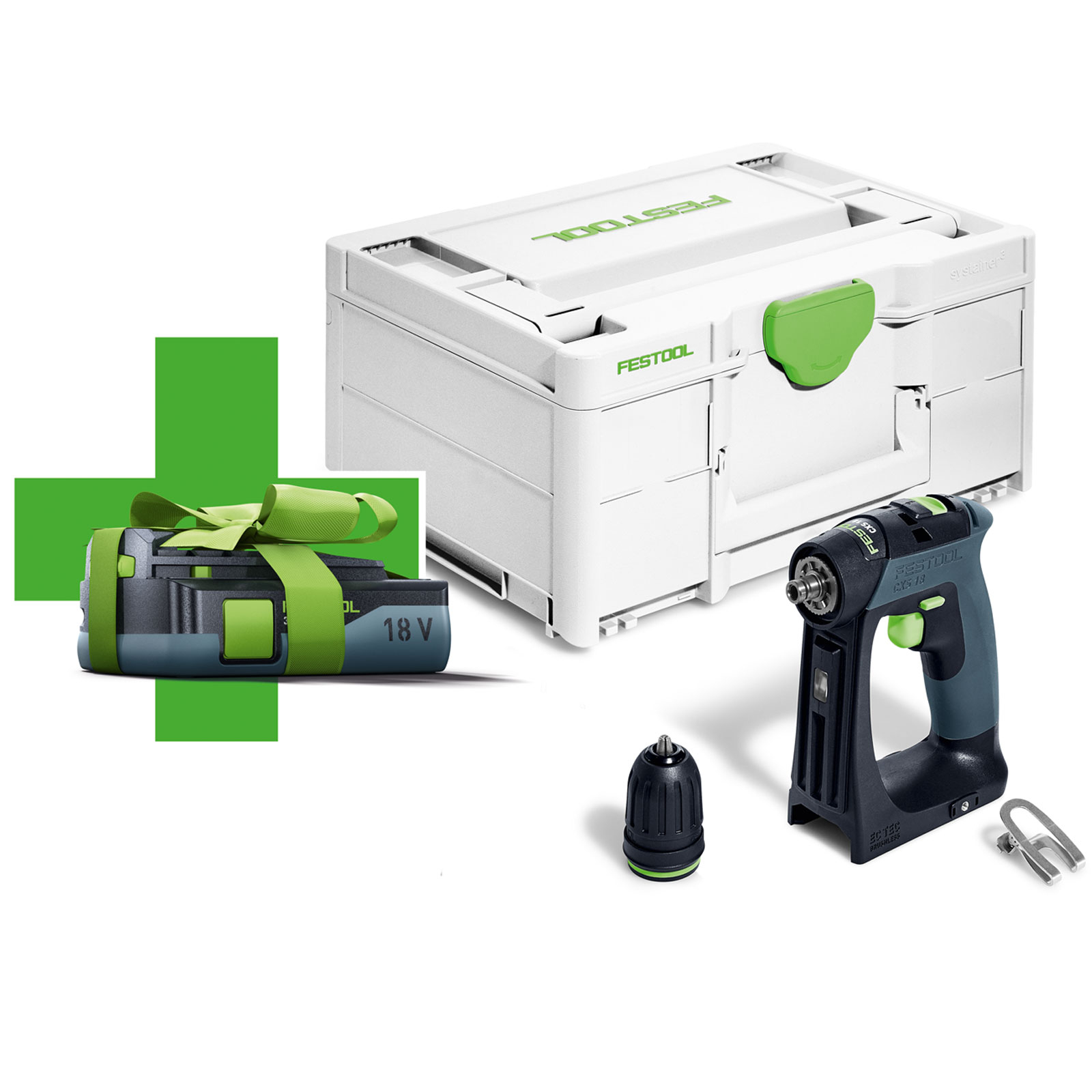 Festool Akku-Bohrschrauber CXS 18-Basic-3,0 inkl. GRATIS Bluetooth Akku im Systainer - 578063