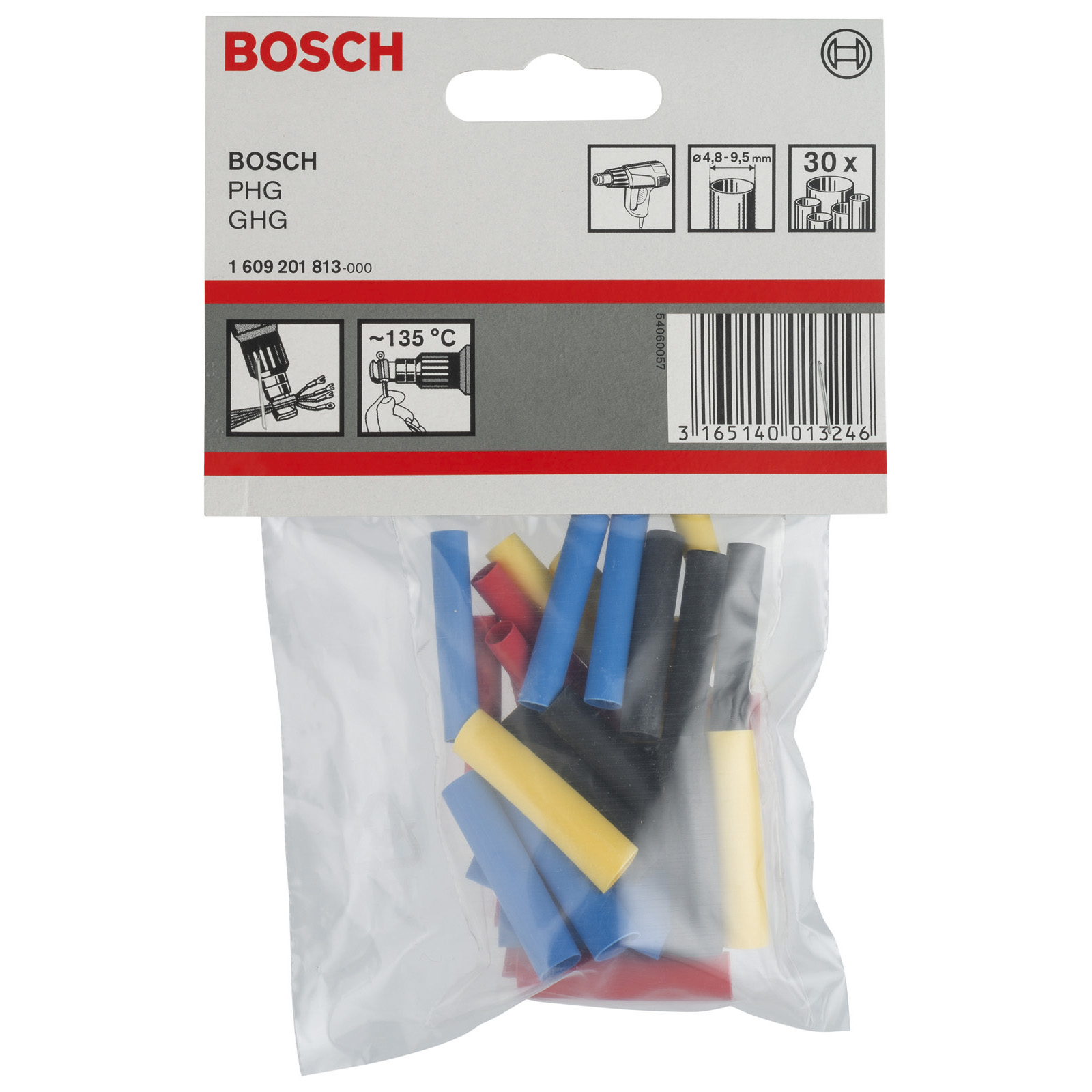 Bosch Schrumpfschlauch für Bosch-Heißluftgebläse, 4,8 - 9,5 mm - 1609201813