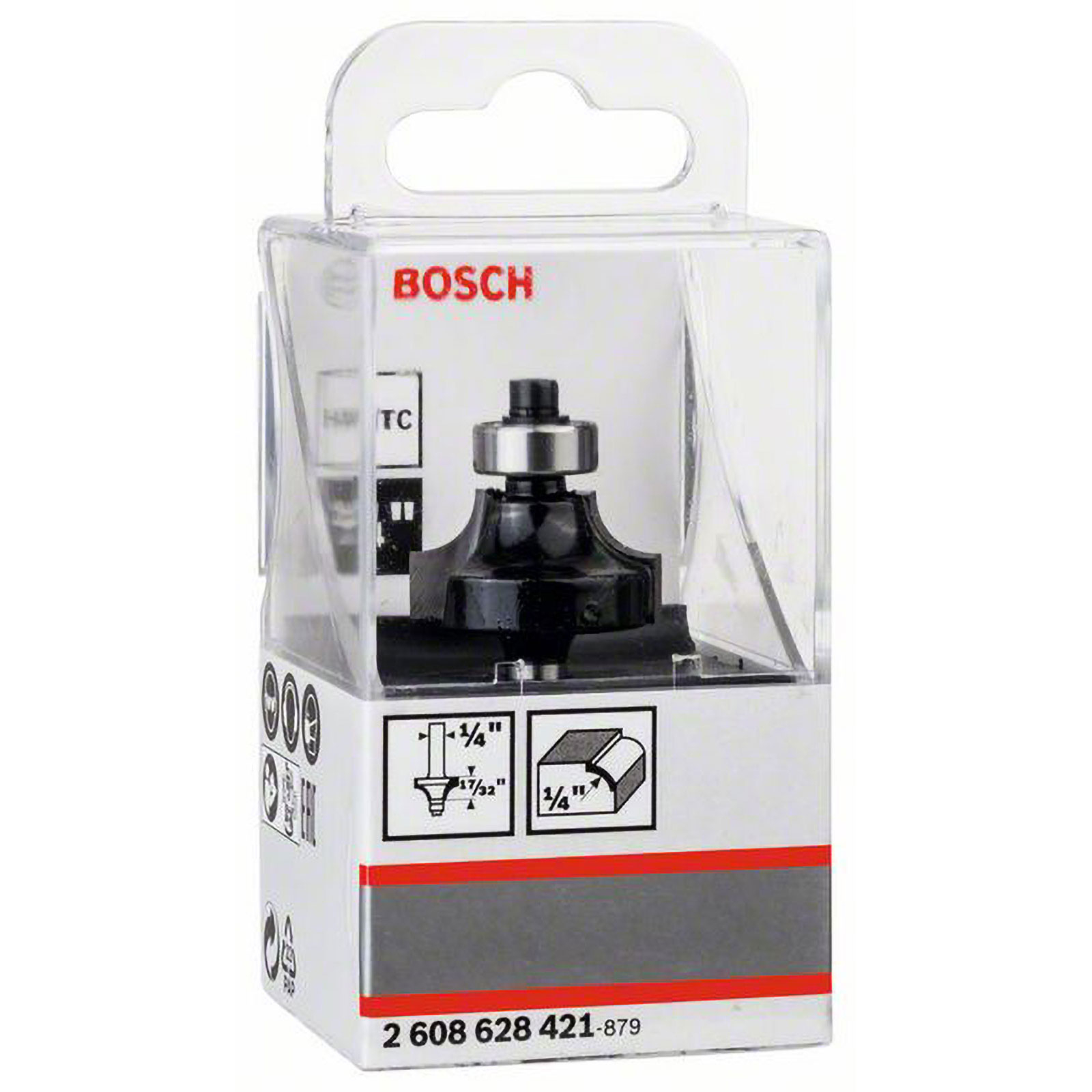 Bosch Abrundfräser 1/4" R1 6,3 mm Ø 25,4 mm L 13,2 mm G 54 mm - 2608628421