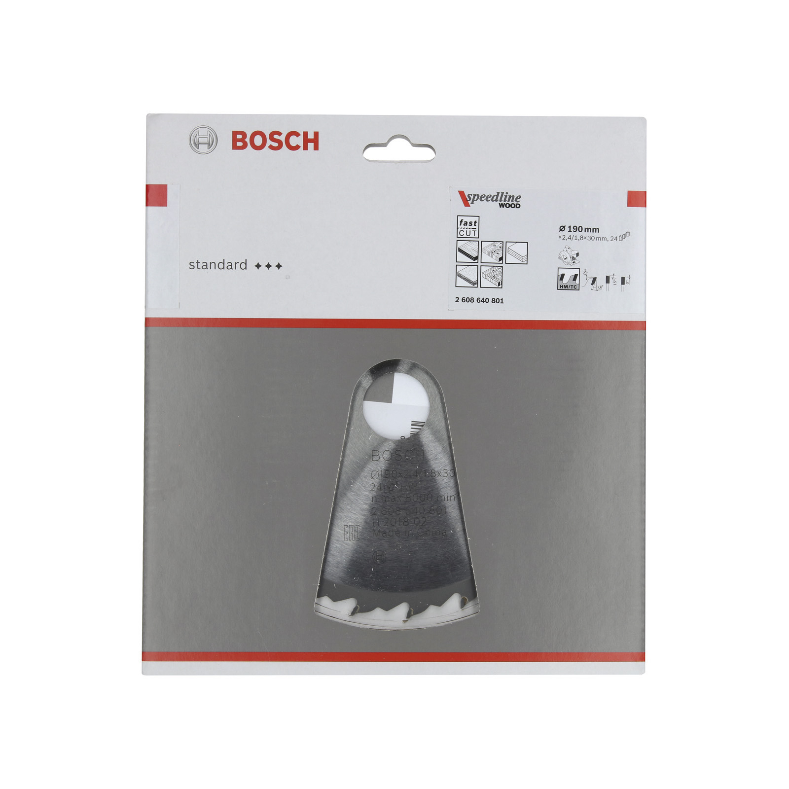 Bosch Kreissägeblatt Speedline Wood, 190 x 30 x 2,6 mm, 24 - 2608640801