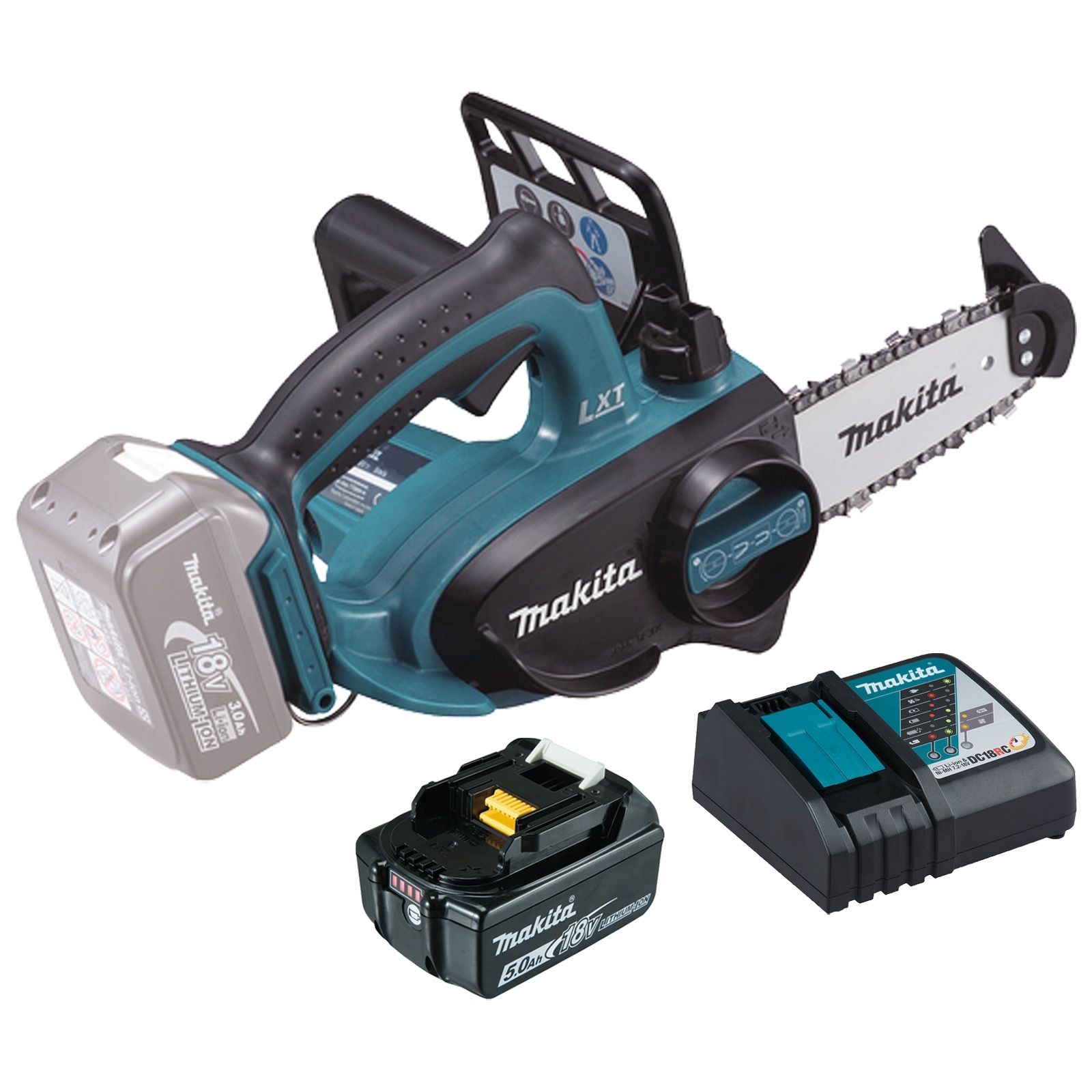 Makita DUC122RT Akku-Kettensäge 18 V / 1x 5,0 Ah Akku + Ladegerät