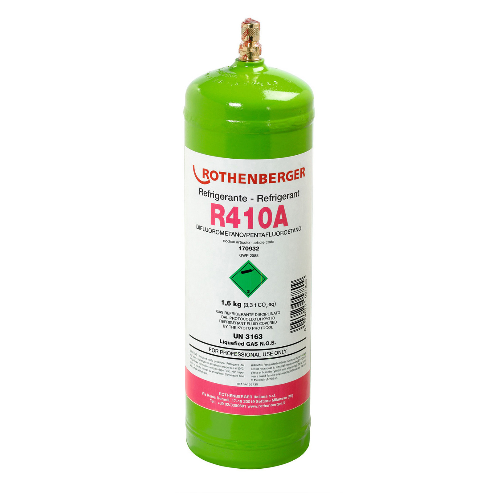 ROTHENBERGER Kältemittel R410A, 2l, 40bar Stahlflasche - 170932