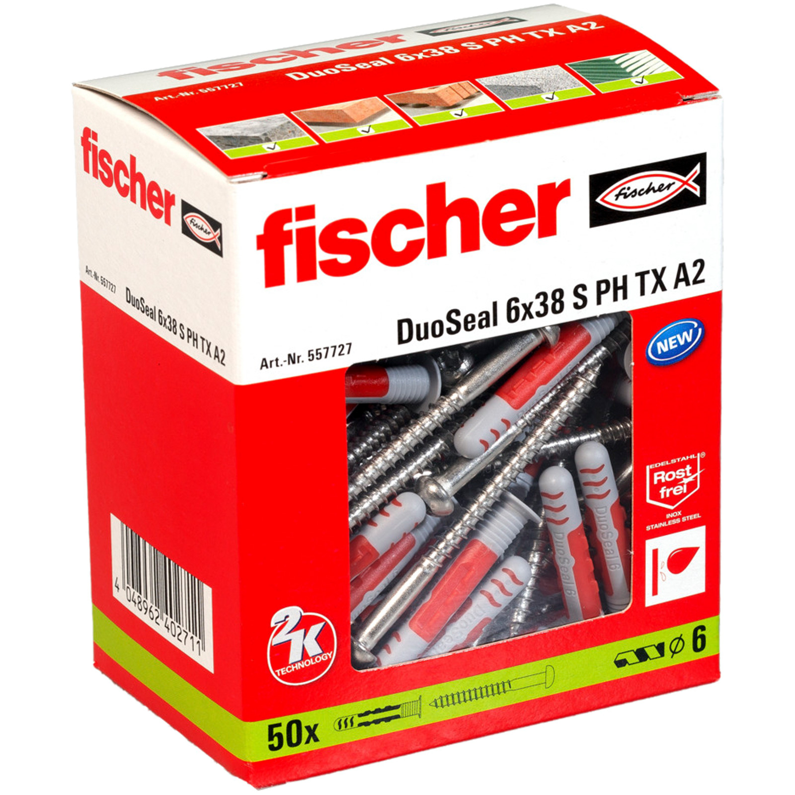 Fischer 25x DuoSeal 8x48 S A2 - 557728