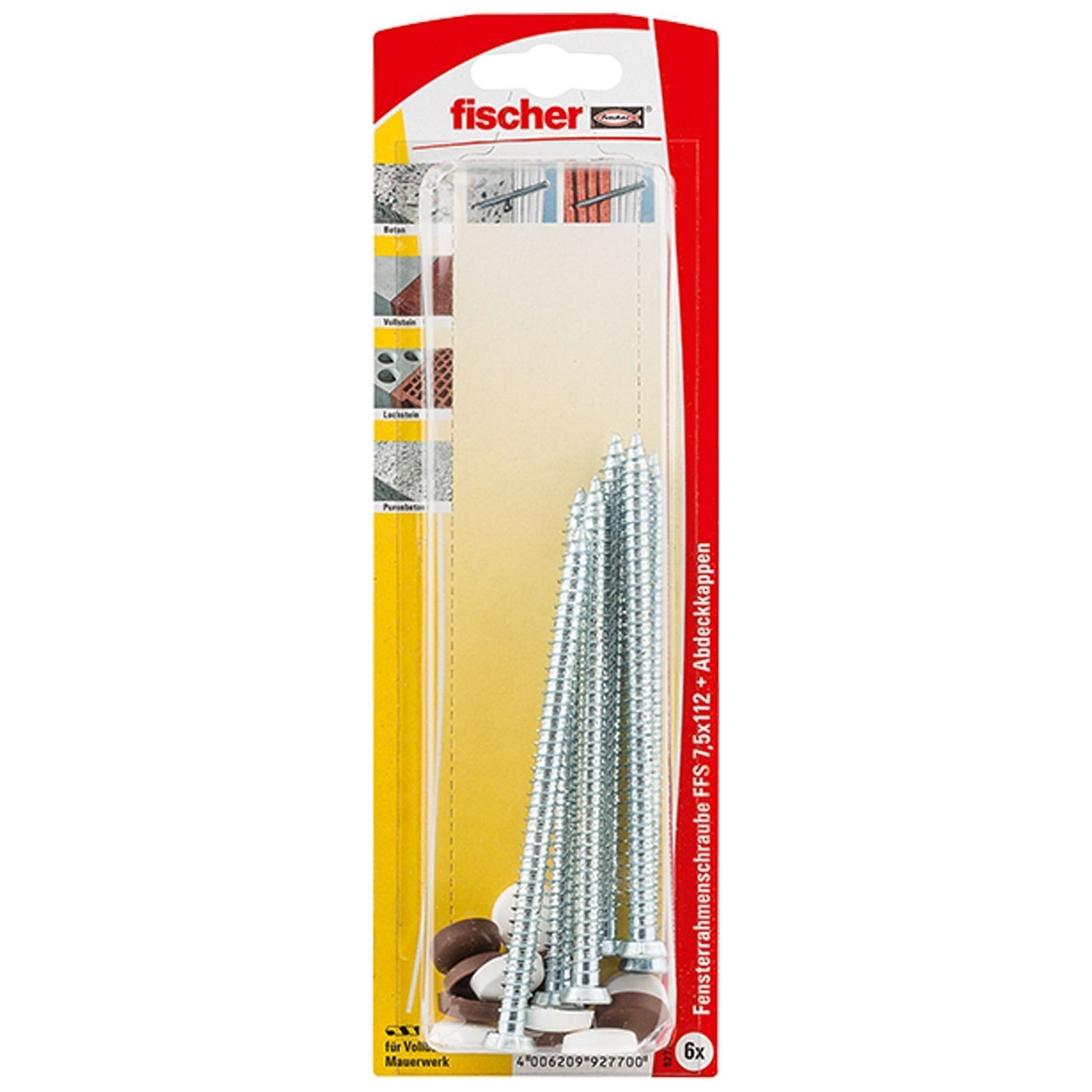 Fischer 6x Fensterrahmenschraube FFS 7,5x112 - 92770