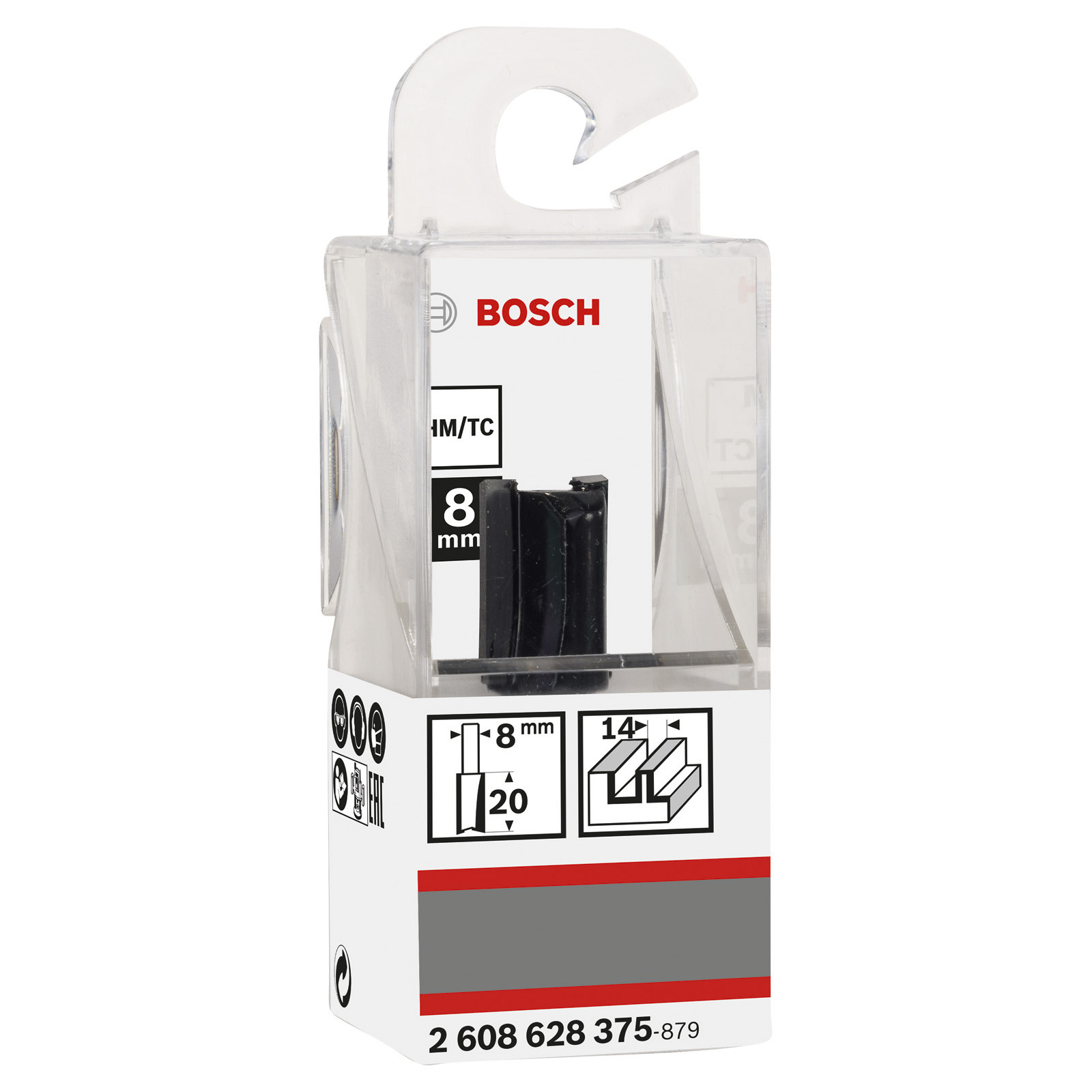 Bosch Nutfräser Standard for Wood 8 mm D1 14 mm L 20 mm G 51 mm - 2608628375