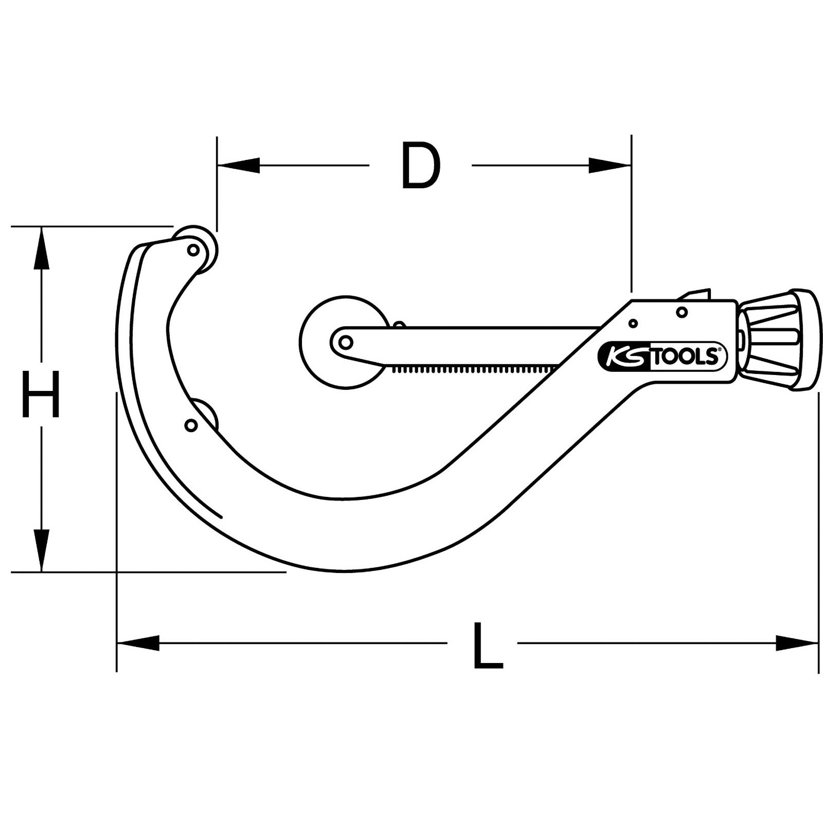 KS TOOLS Automatik-Rohrabschneider für Kunststoffrohre 100-168 mm - 222.1680