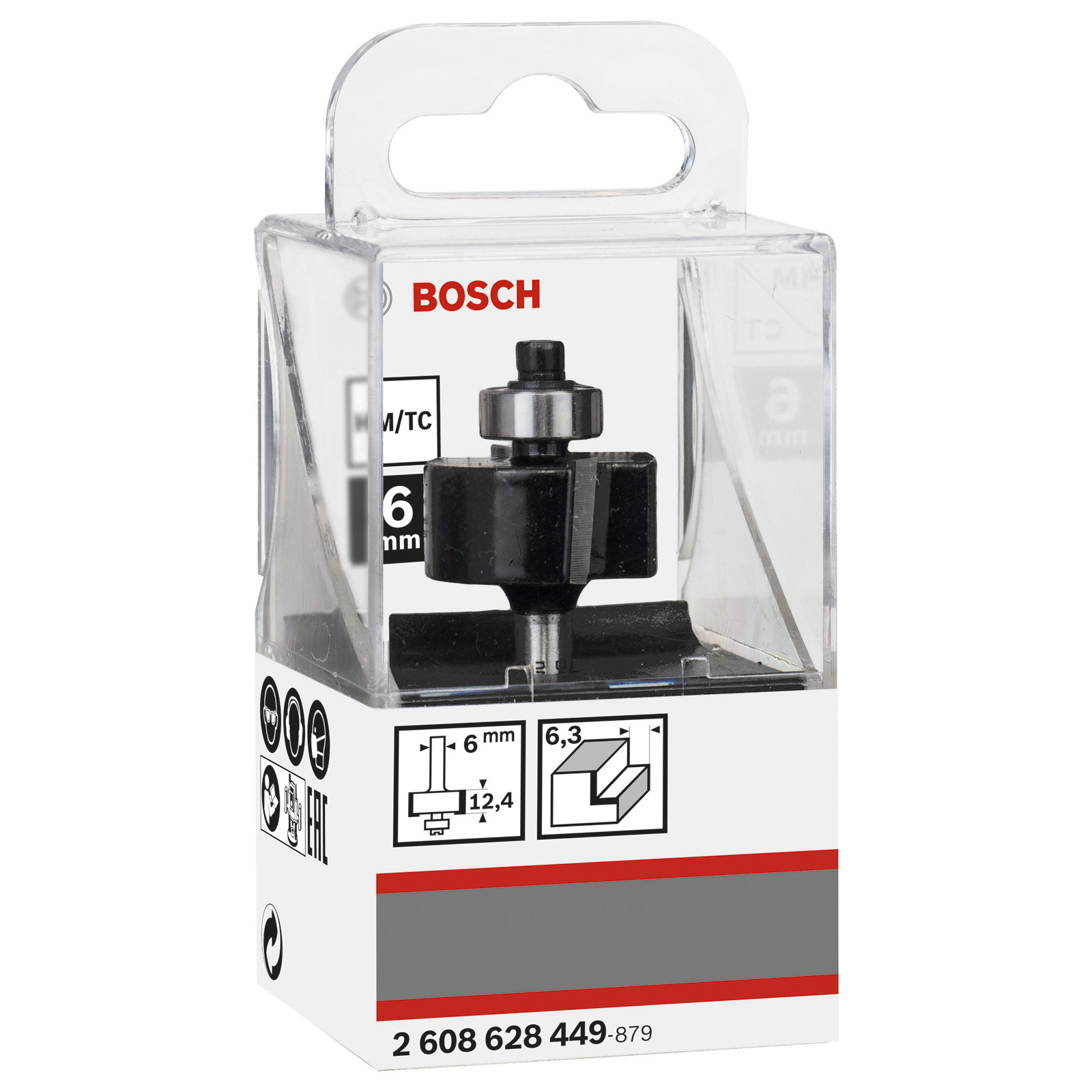 Bosch Falzfräser 6 mm D1 25,4 mm L 12,4 mm G 54 mm - 2608628449